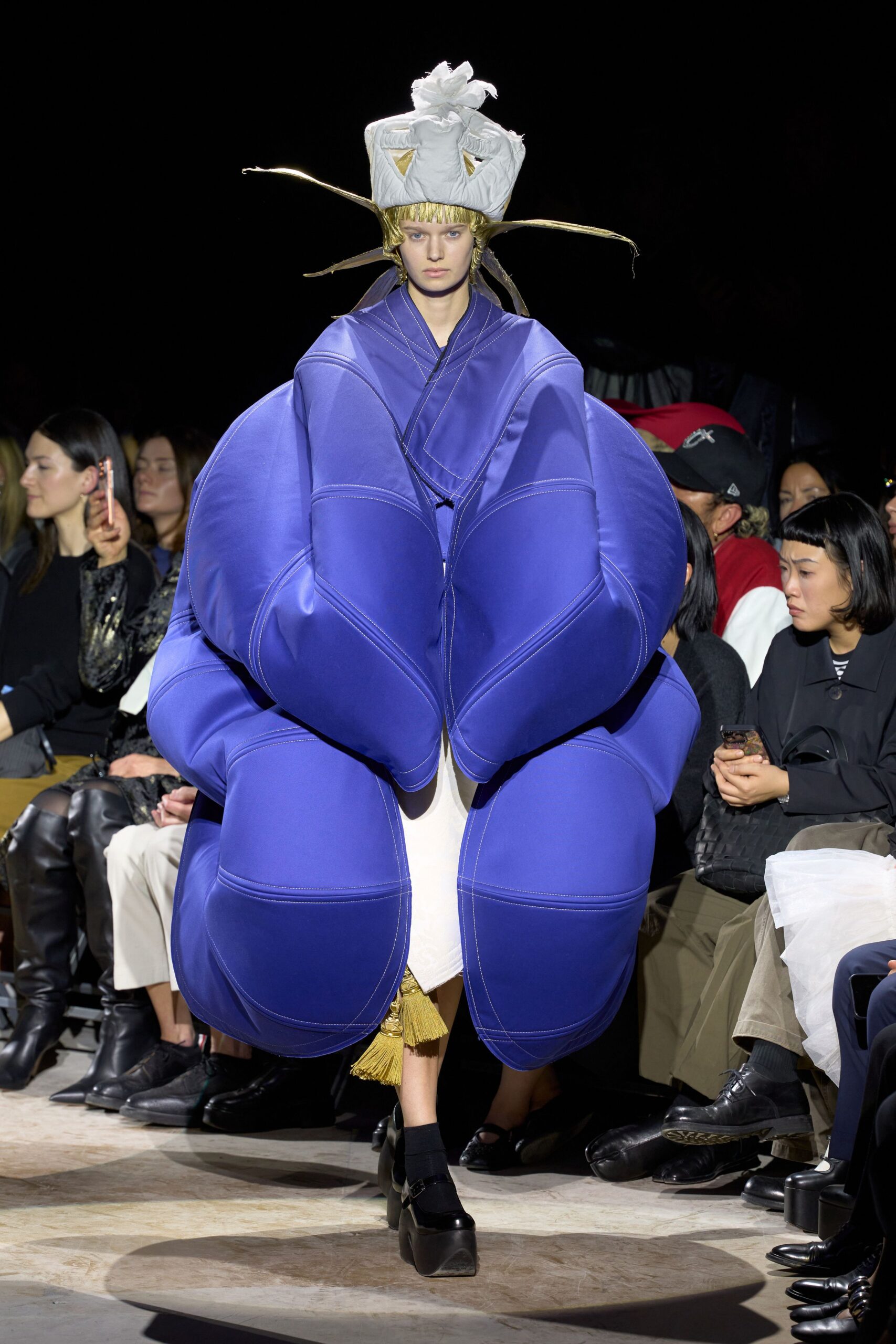 sculptural padded cocoon coat