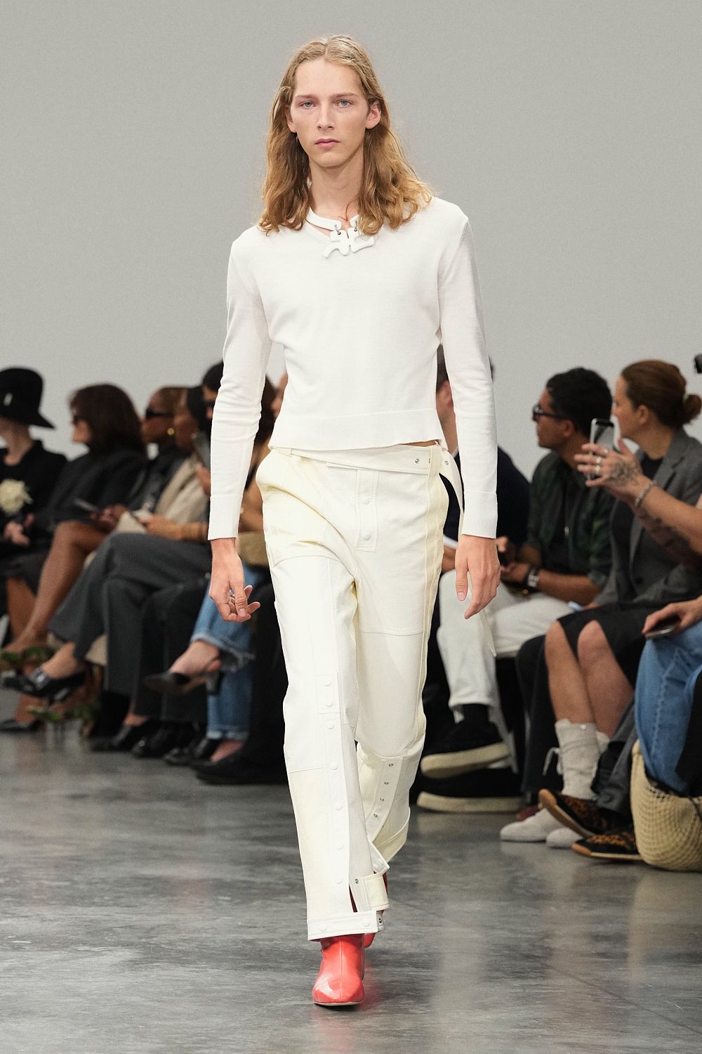 white cropped knit sweater