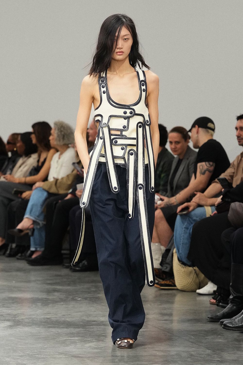 harness-style ivory panelled top