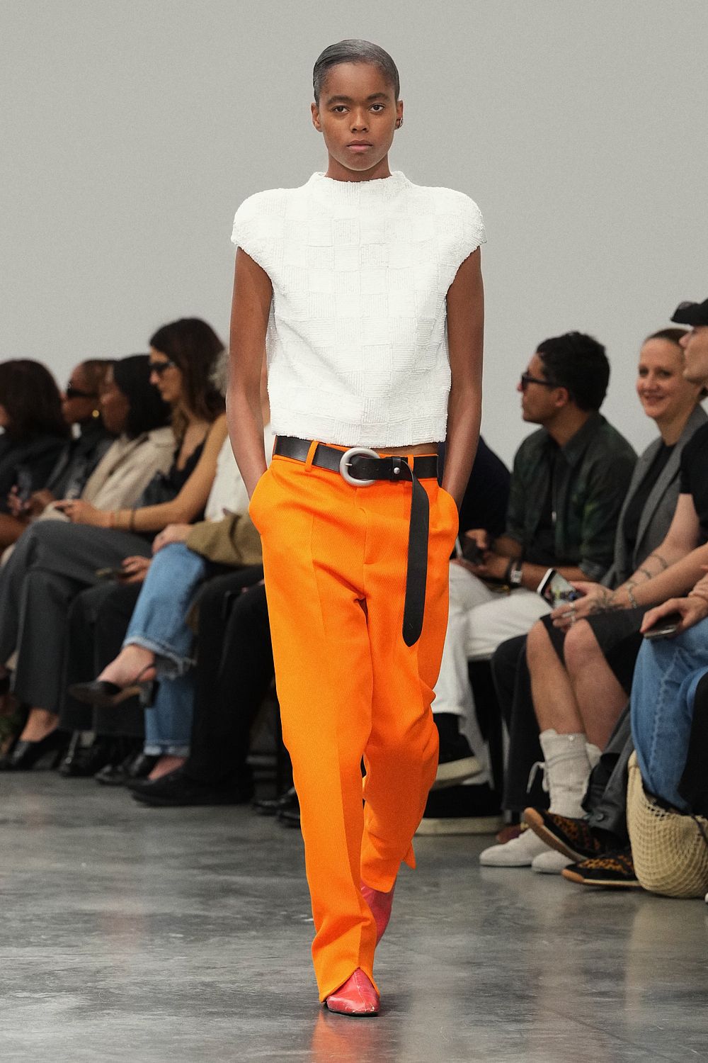 textured white shell top
