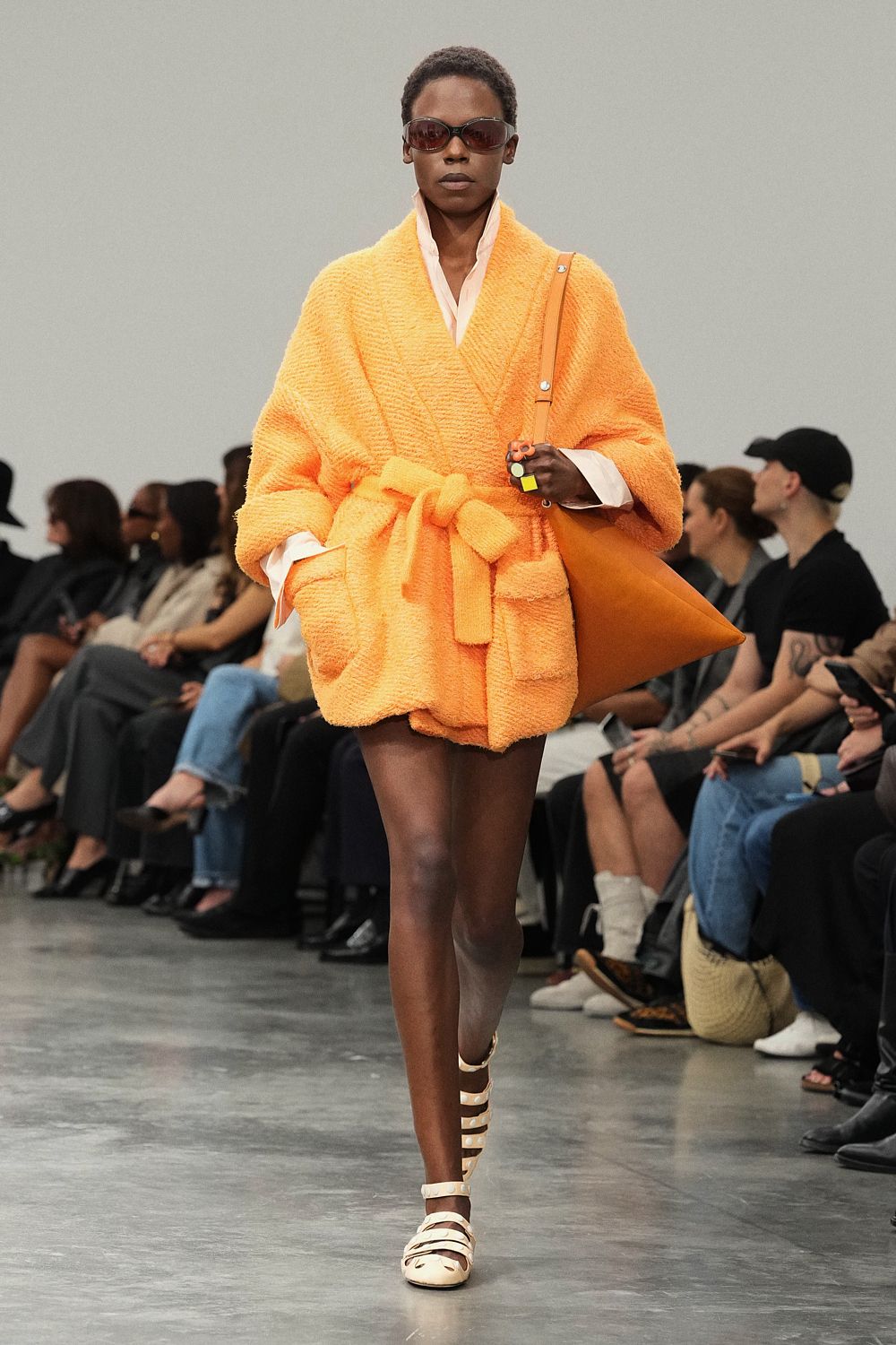 orange belted robe coat