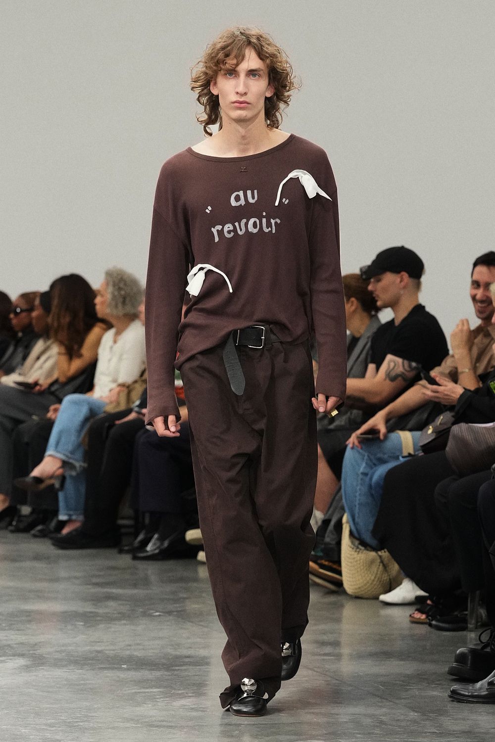 au revoir slogan knit sweater