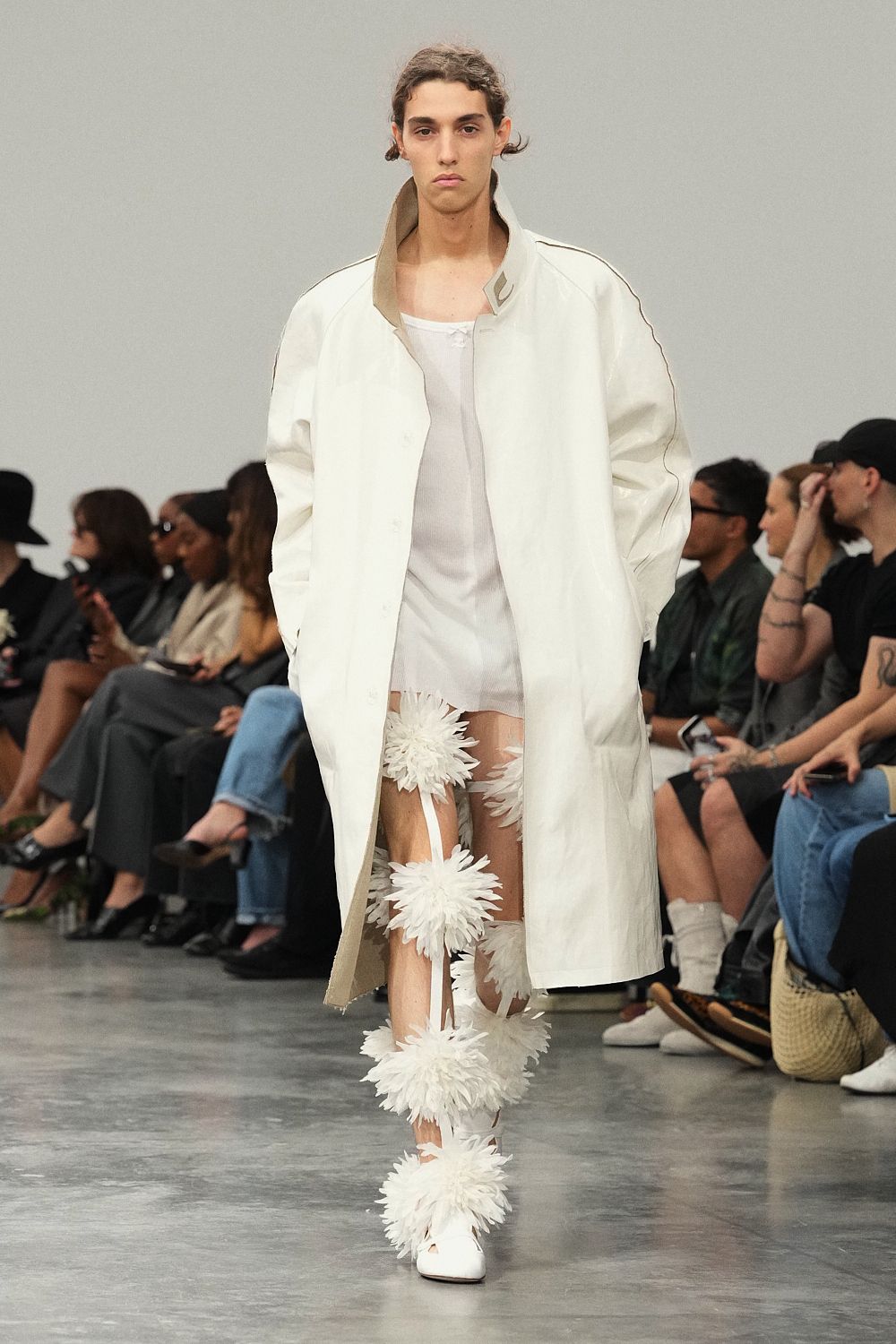 ivory leather car coat