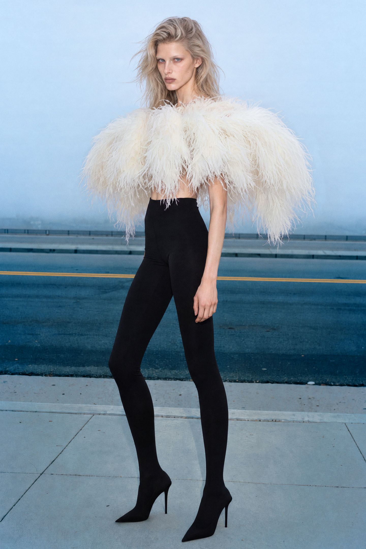 ivory feather capelet