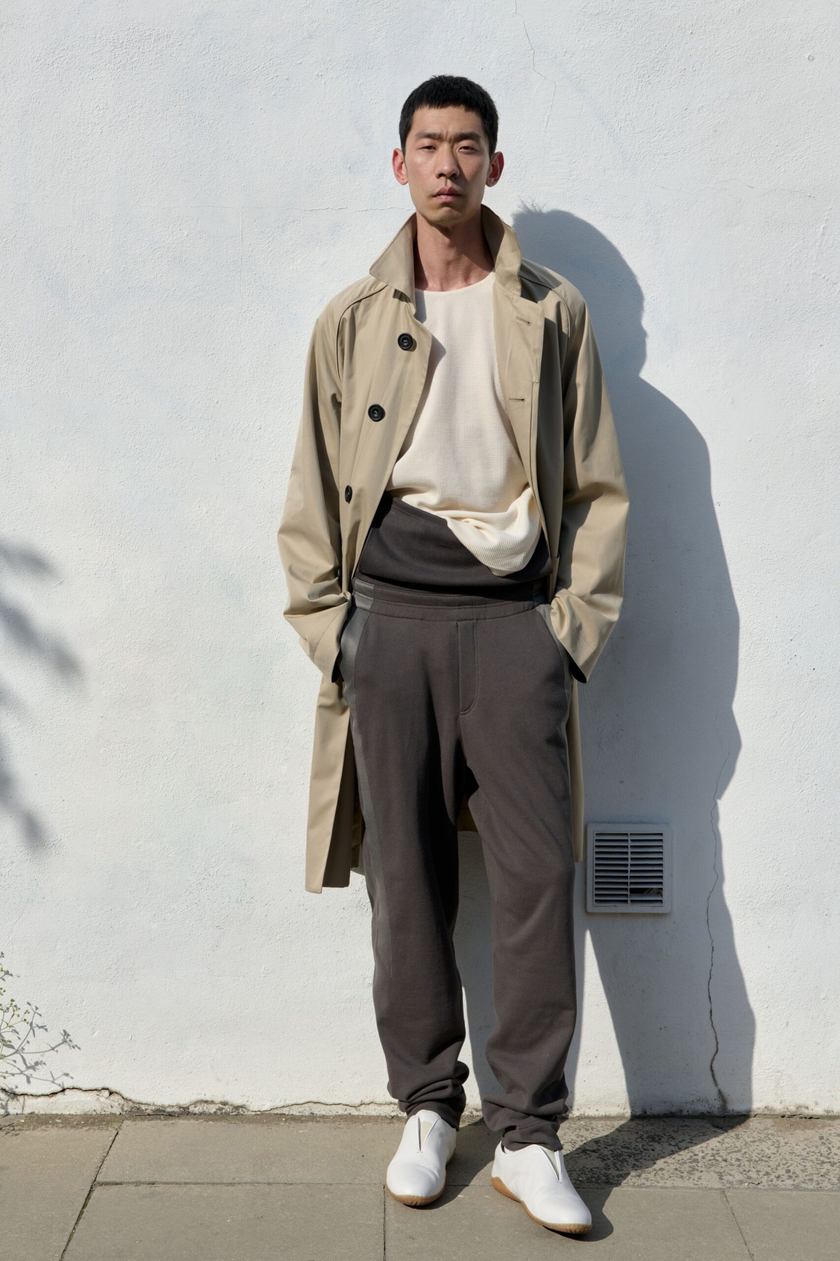gray relaxed straight-leg pants