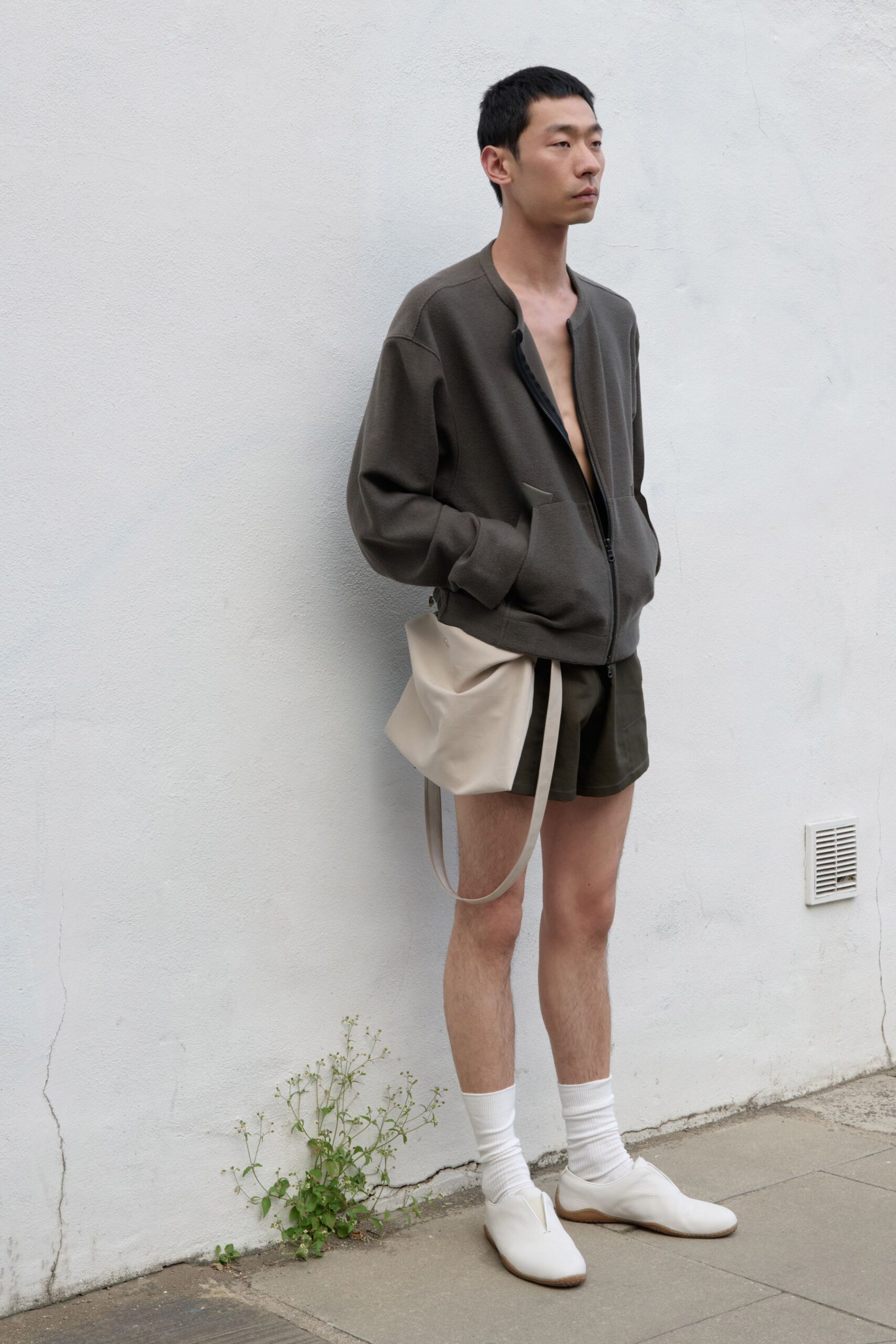 ivory leather bag
