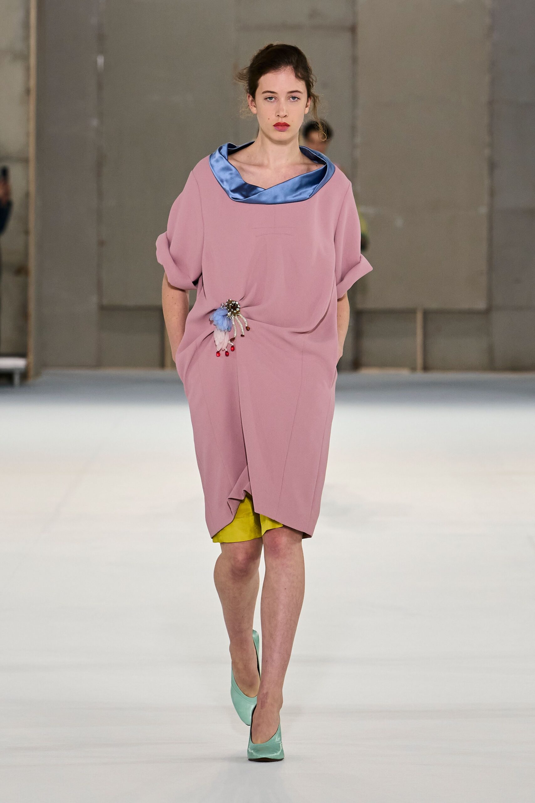 cowl-neck cocoon dress