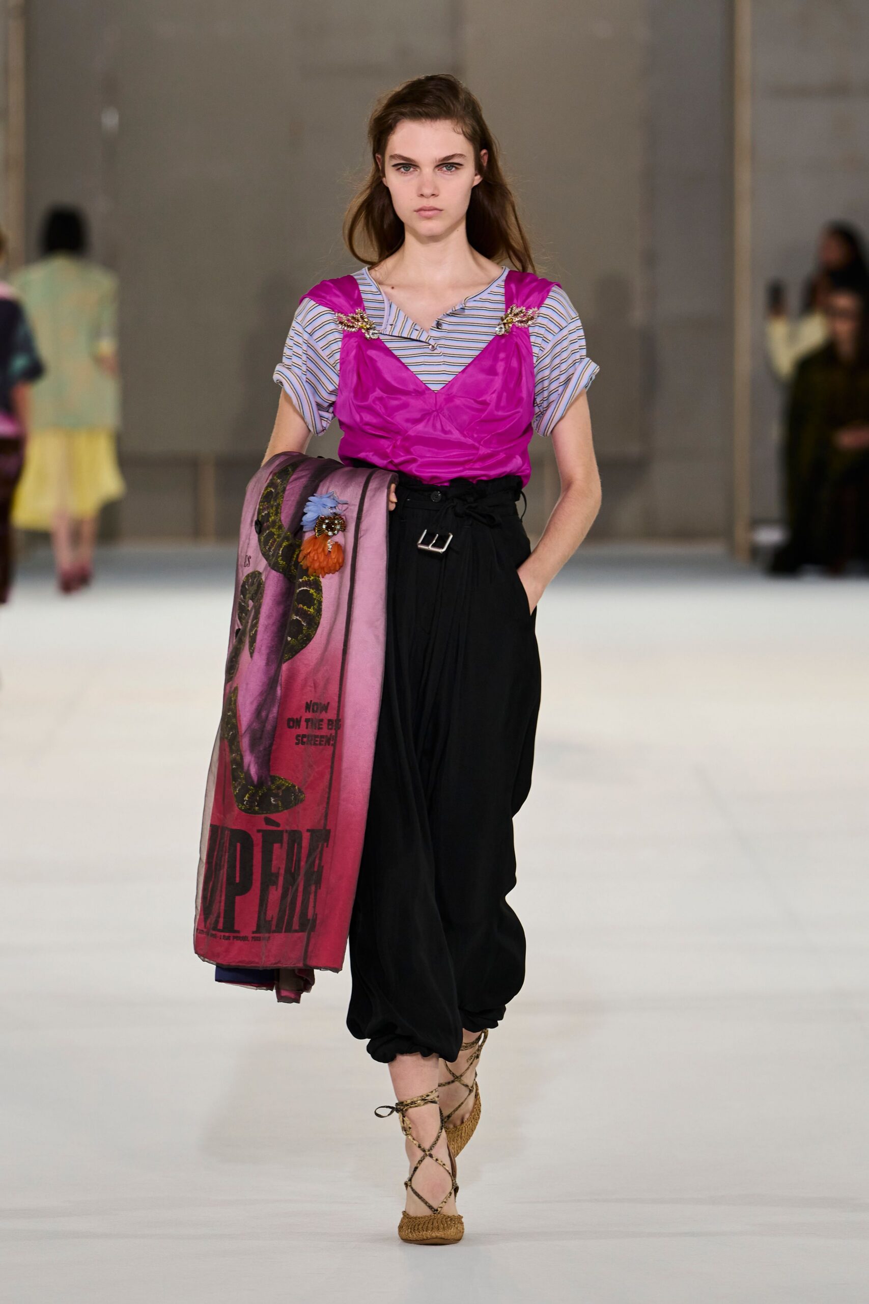 pink satin slip-style top