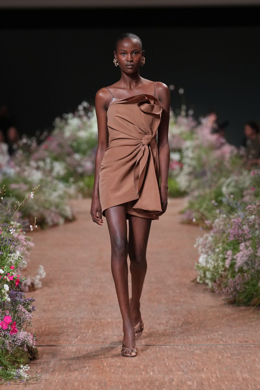 draped asymmetric mini dress