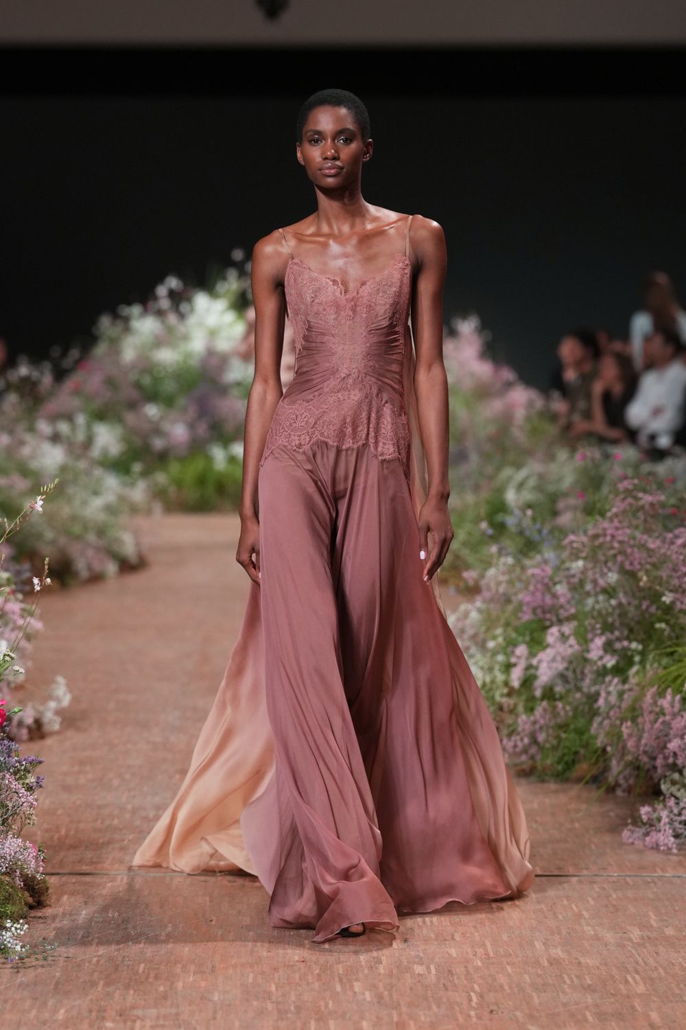 dusty pink lace bodice jumpsuit