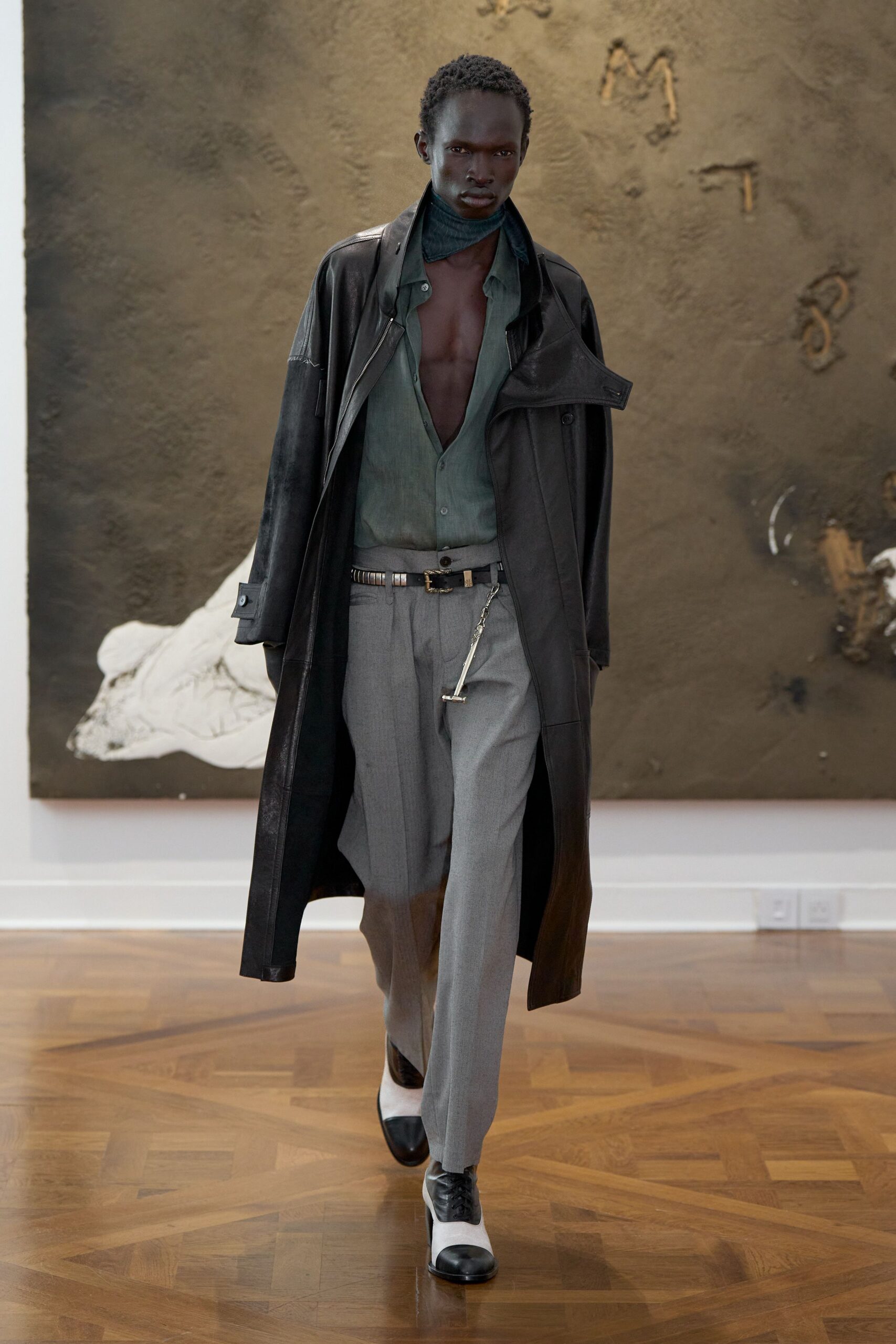 long black leather coat