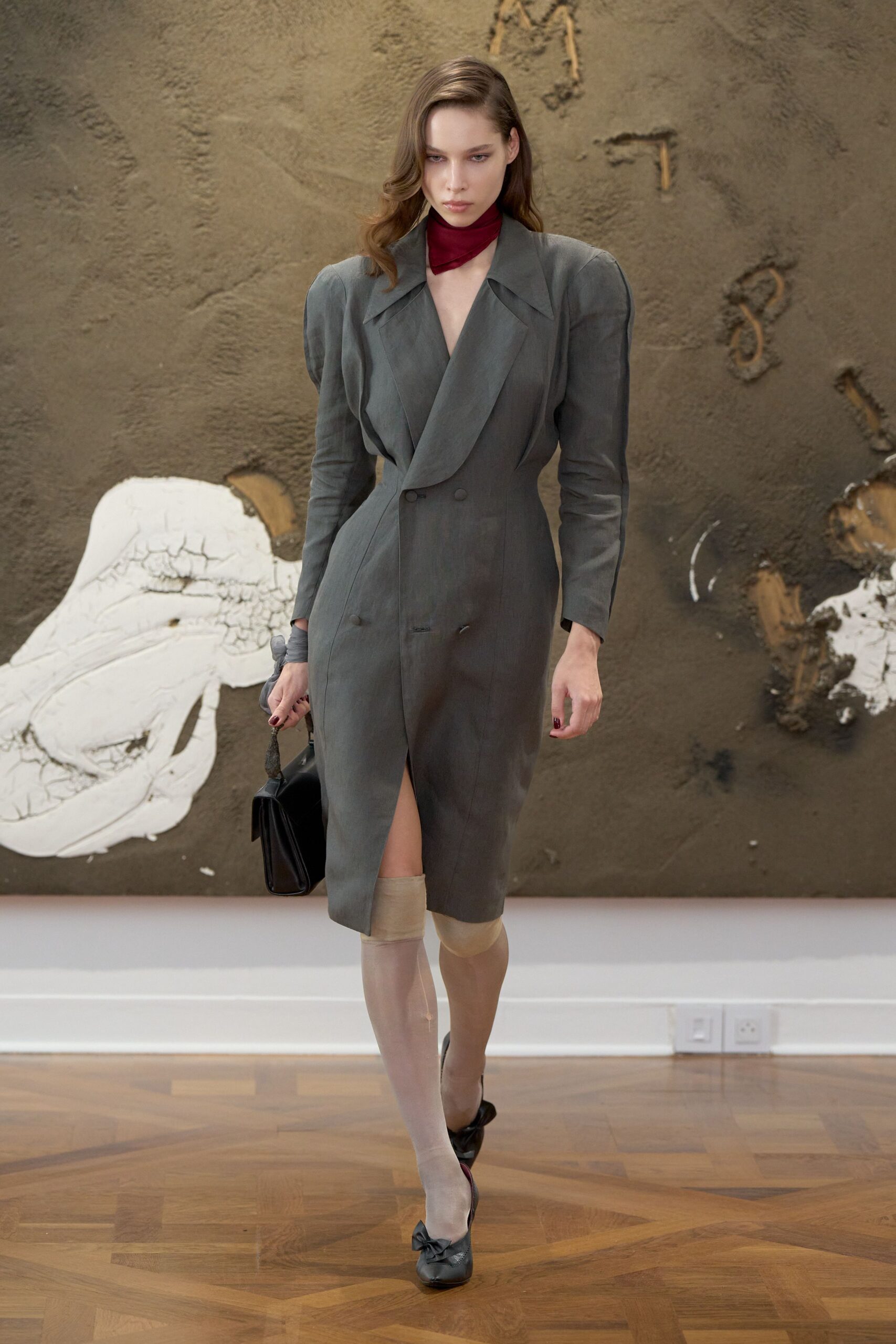 gray blazer dress