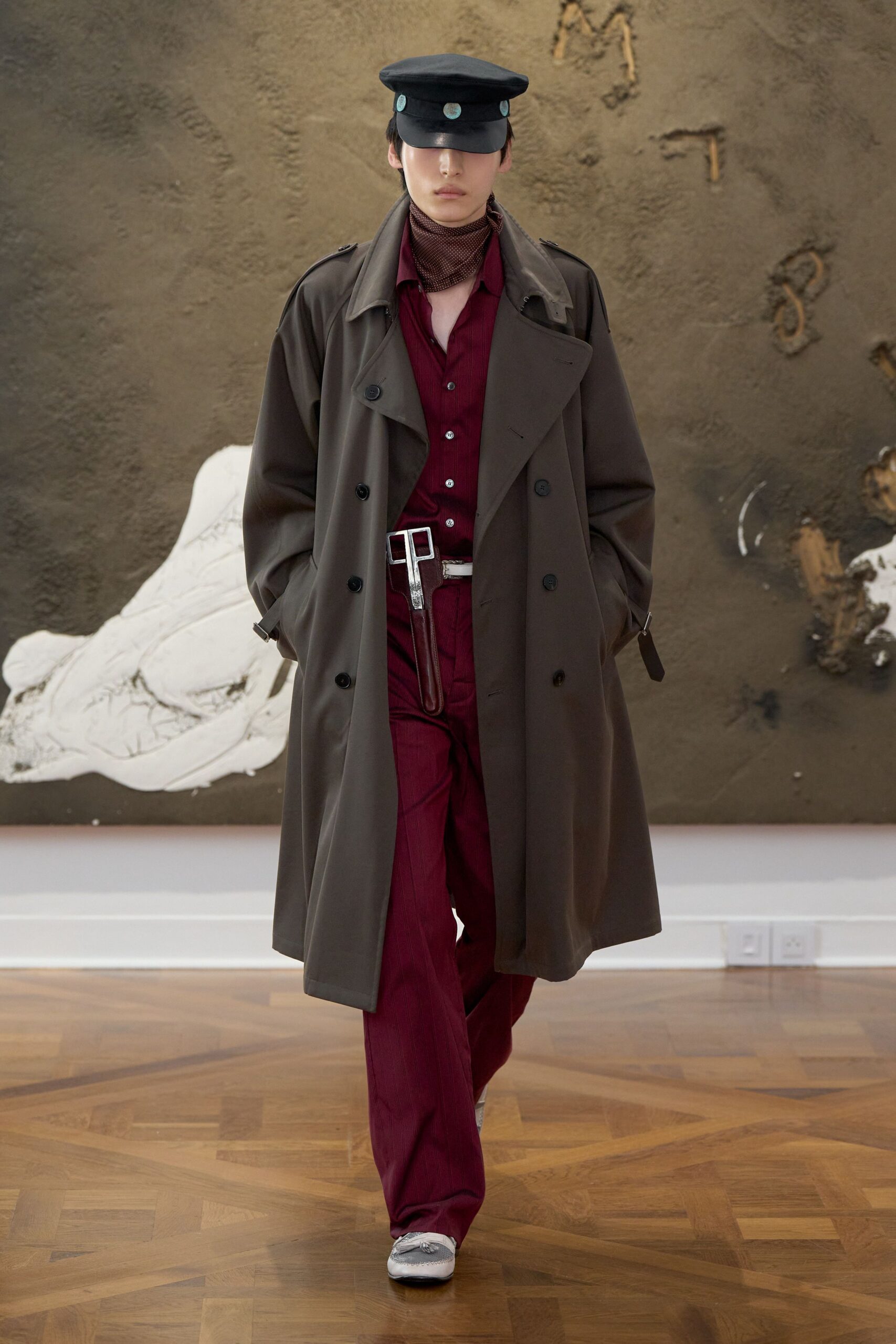 oversized brown trench coat