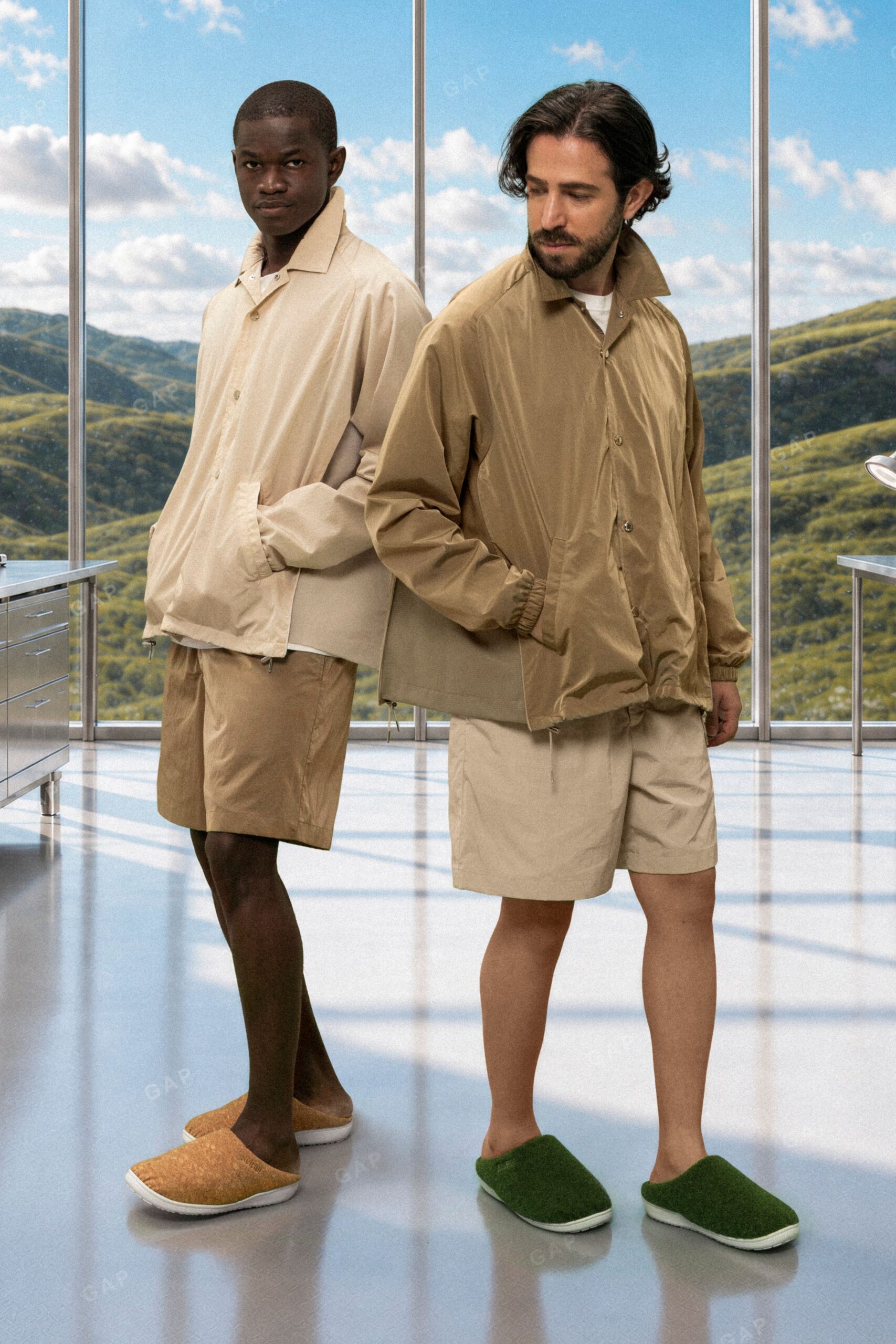 beige nylon coach jacket