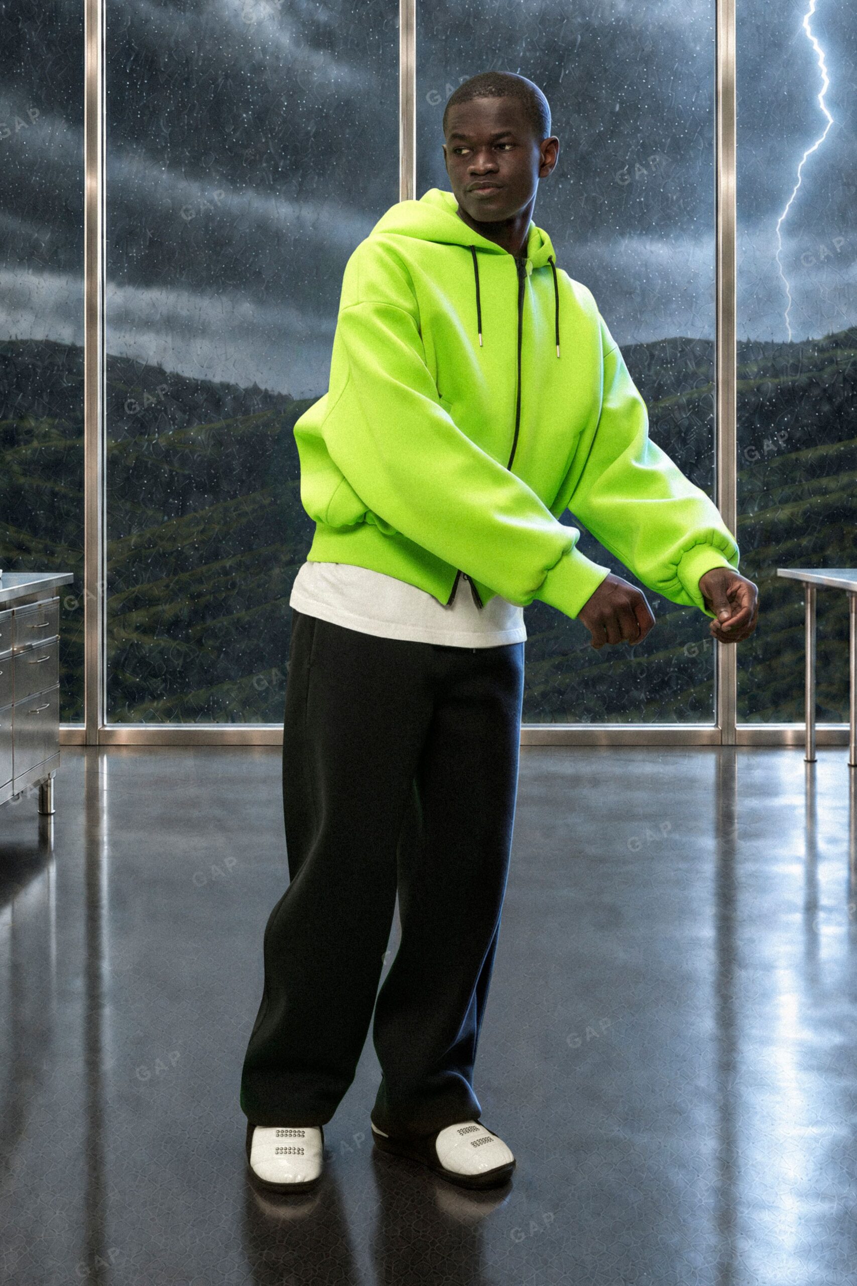 neon green oversized hoodie