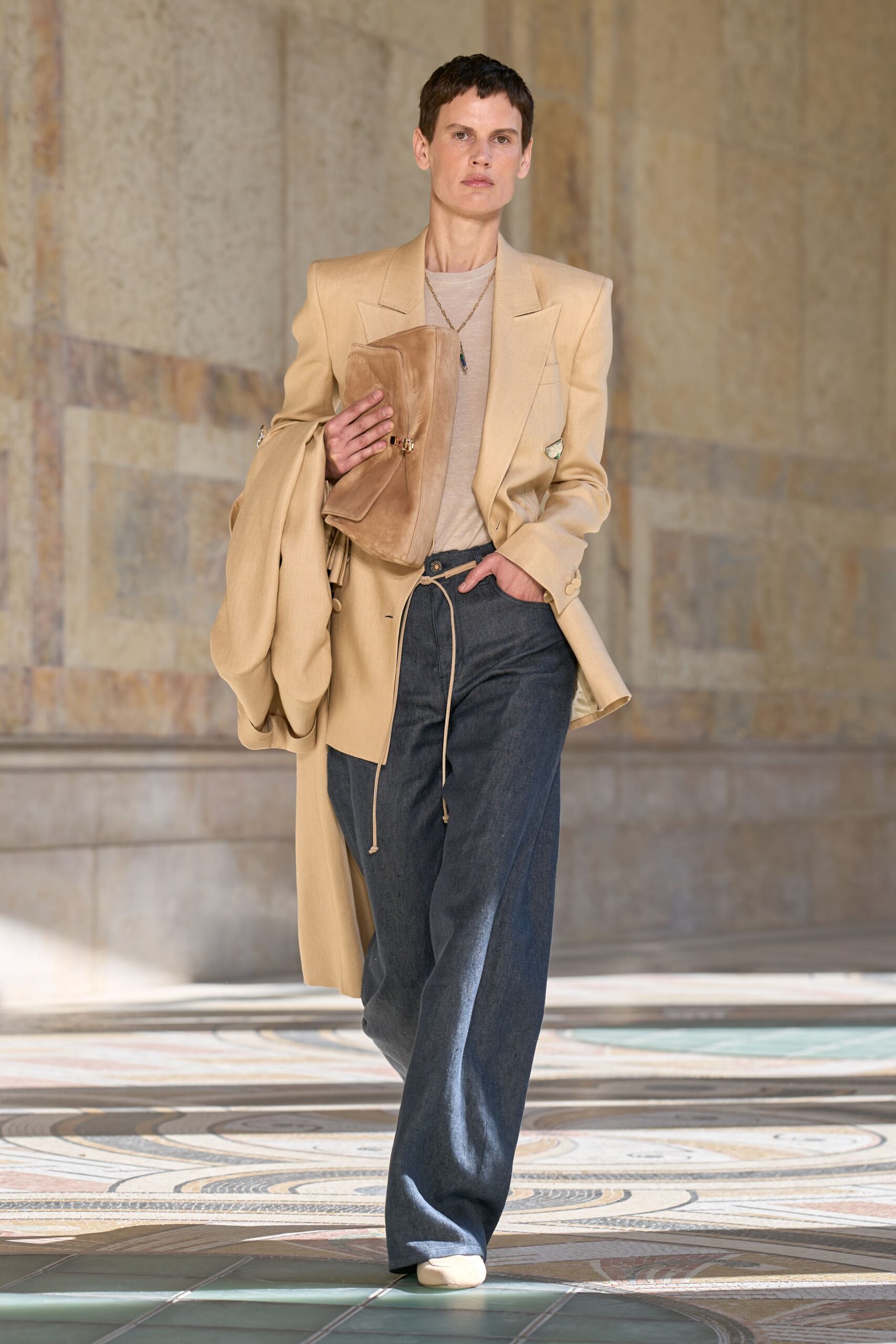 structured beige blazer