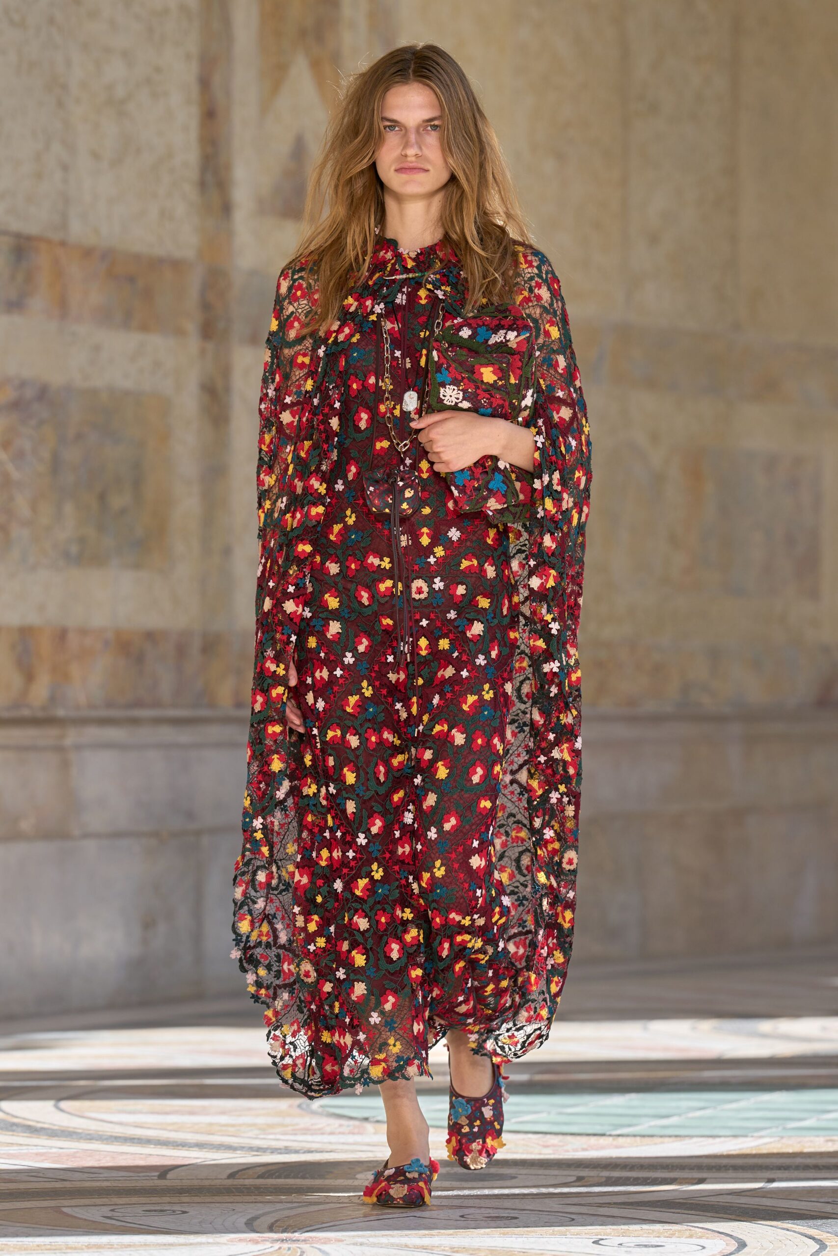 floral embroidered lace maxi dress