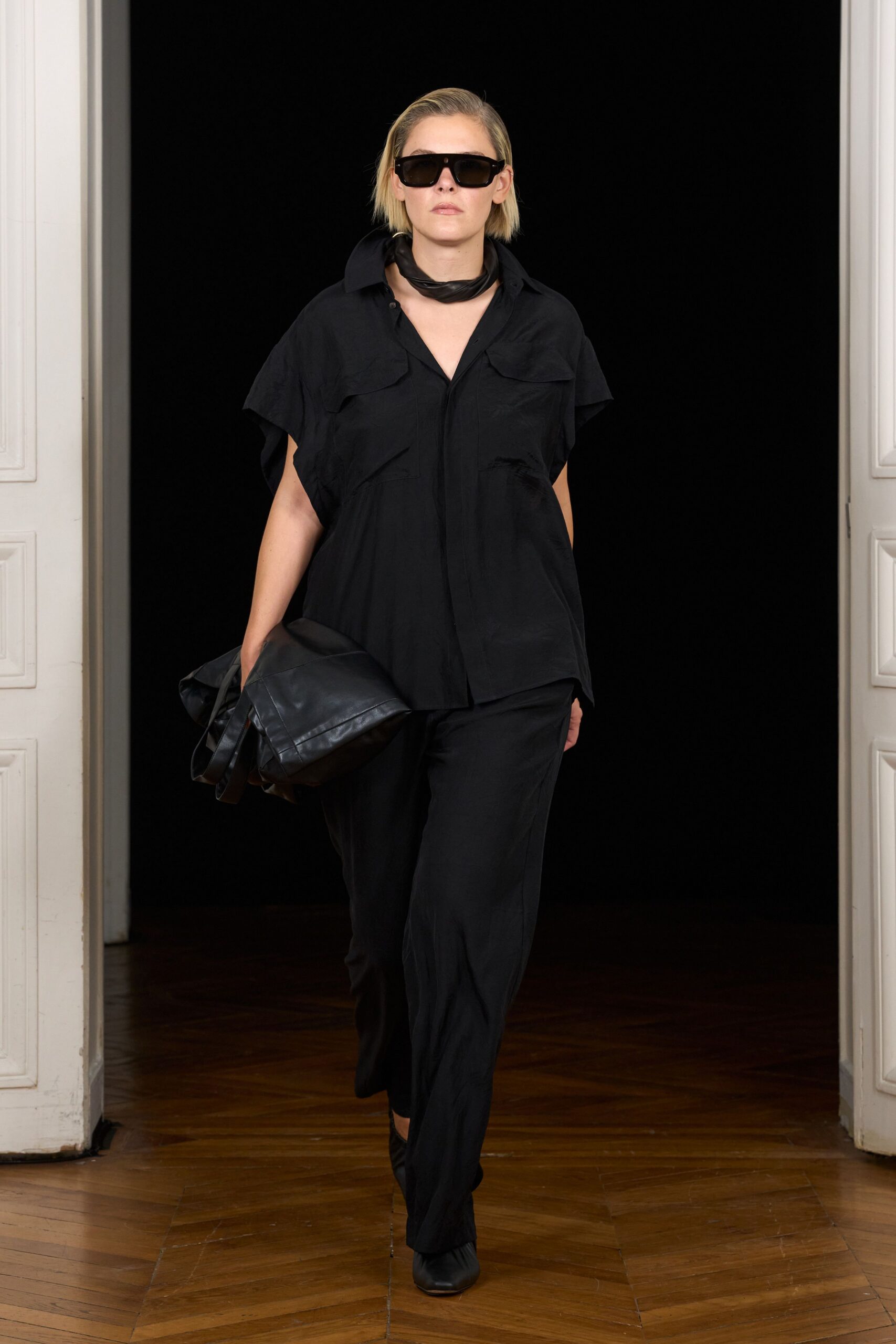 oversized black utility shirt
