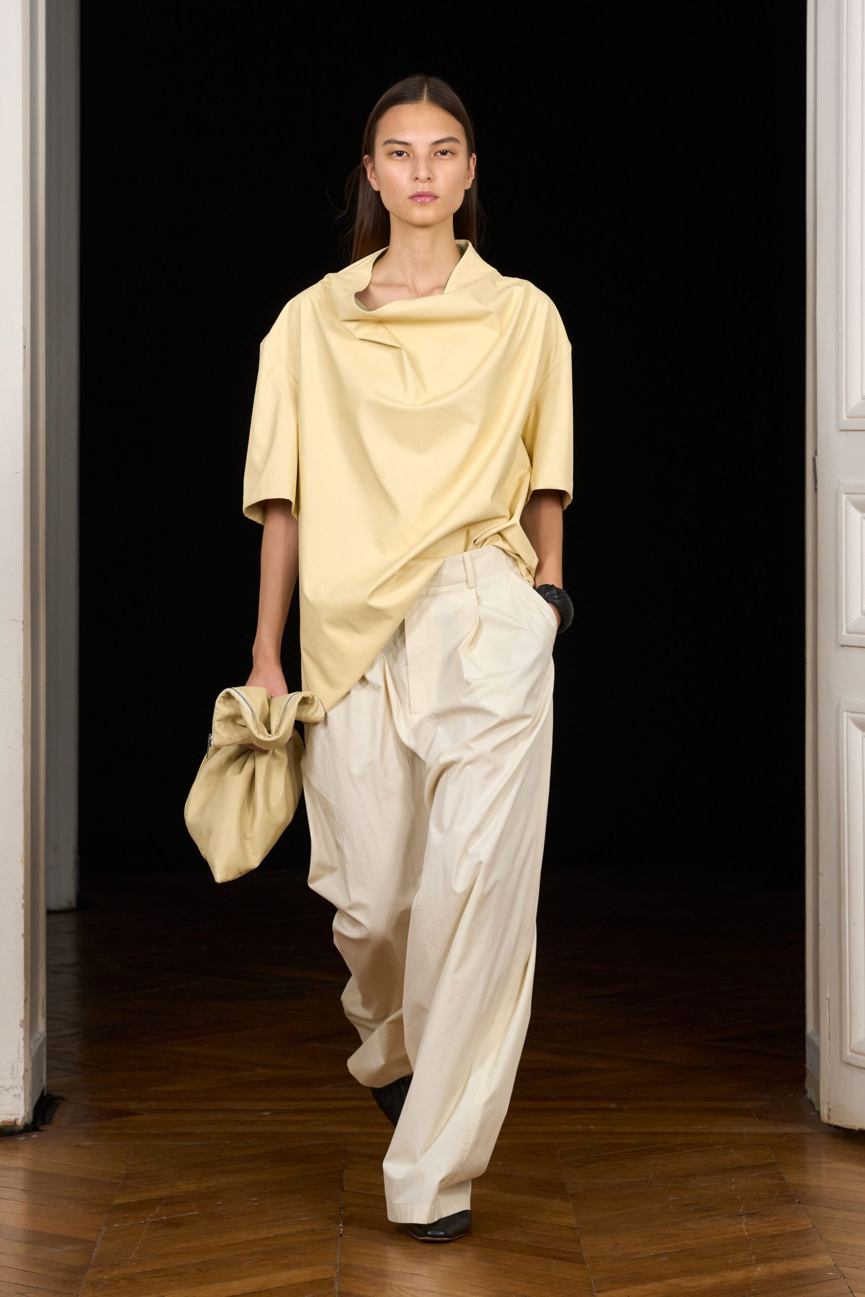 draped funnel neck top