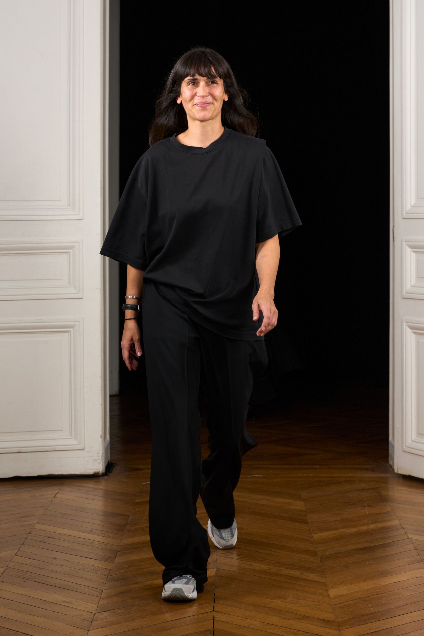 oversized black draped T-shirt