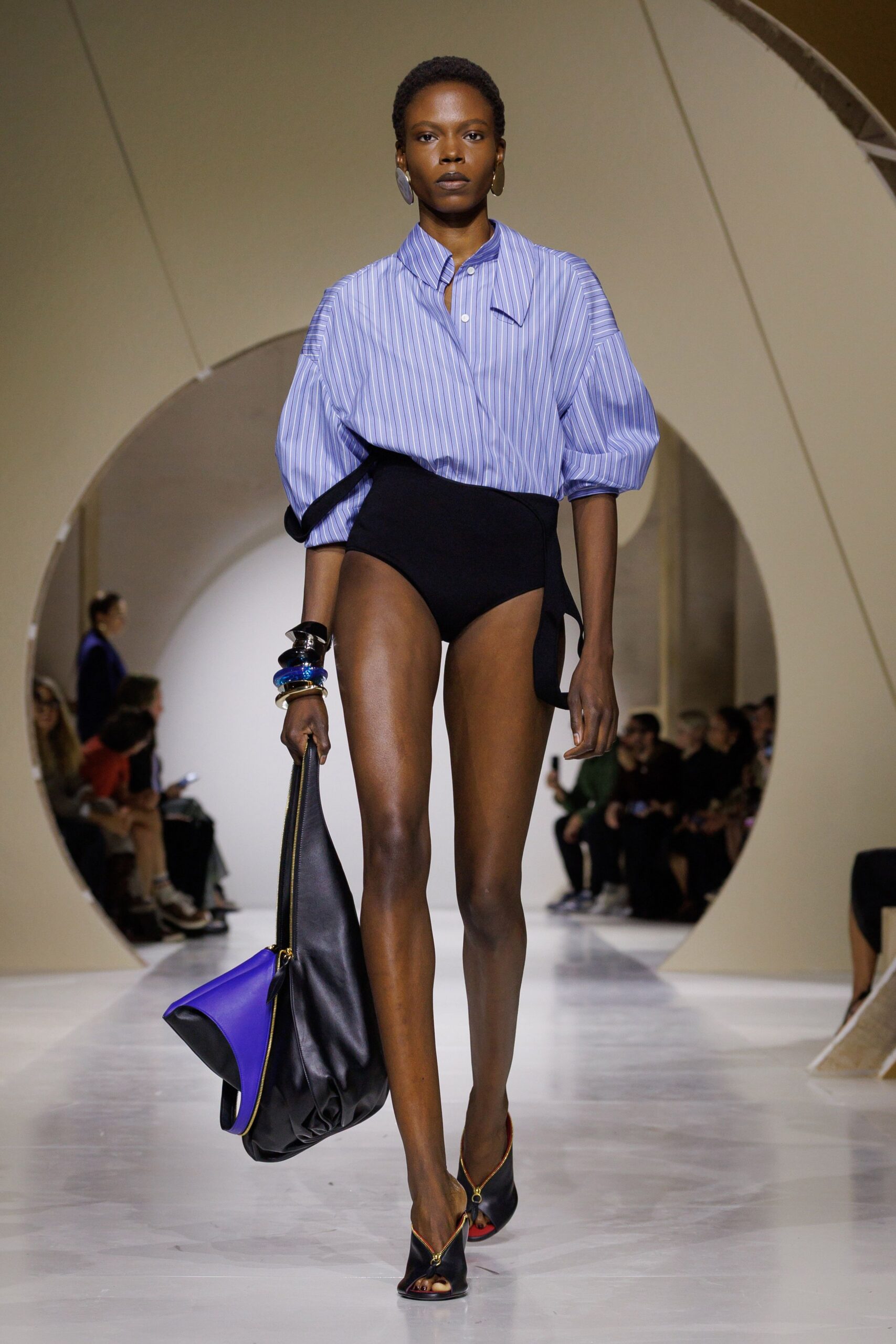 black asymmetric fitted bodysuit