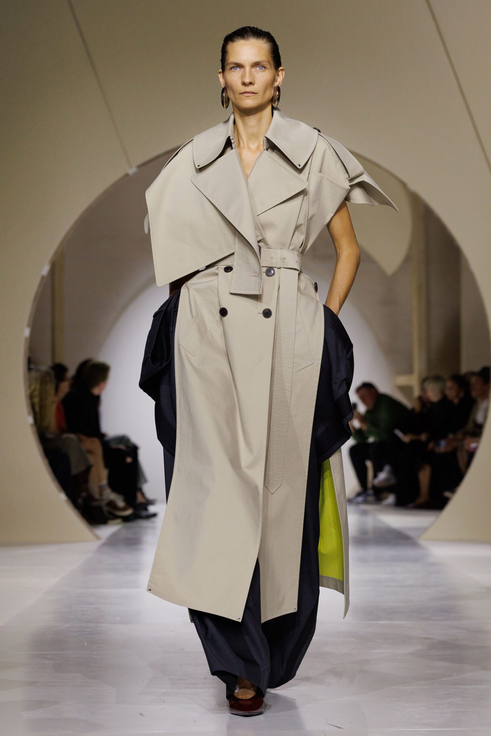 deconstructed belted trench coat