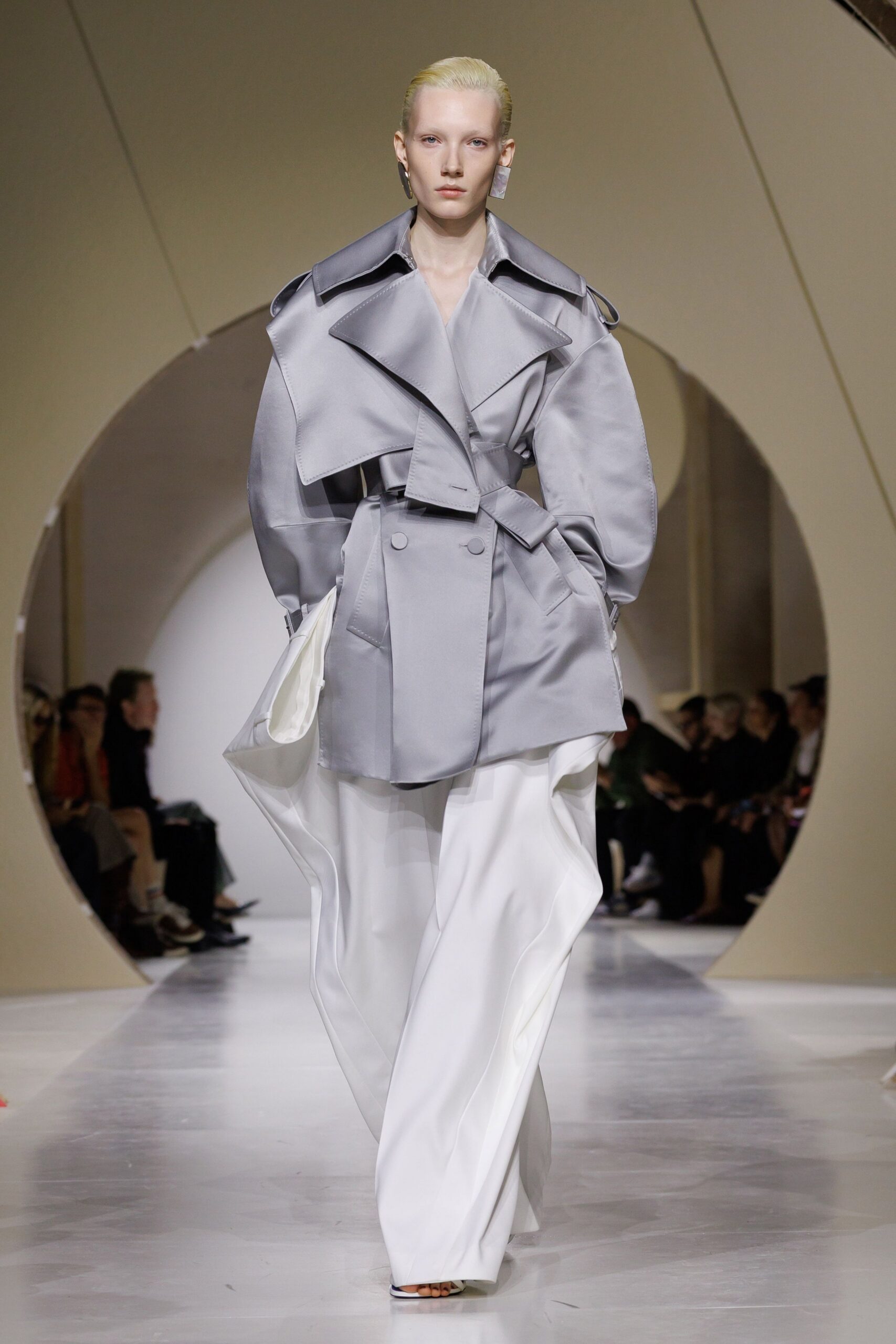 oversized satin trench coat