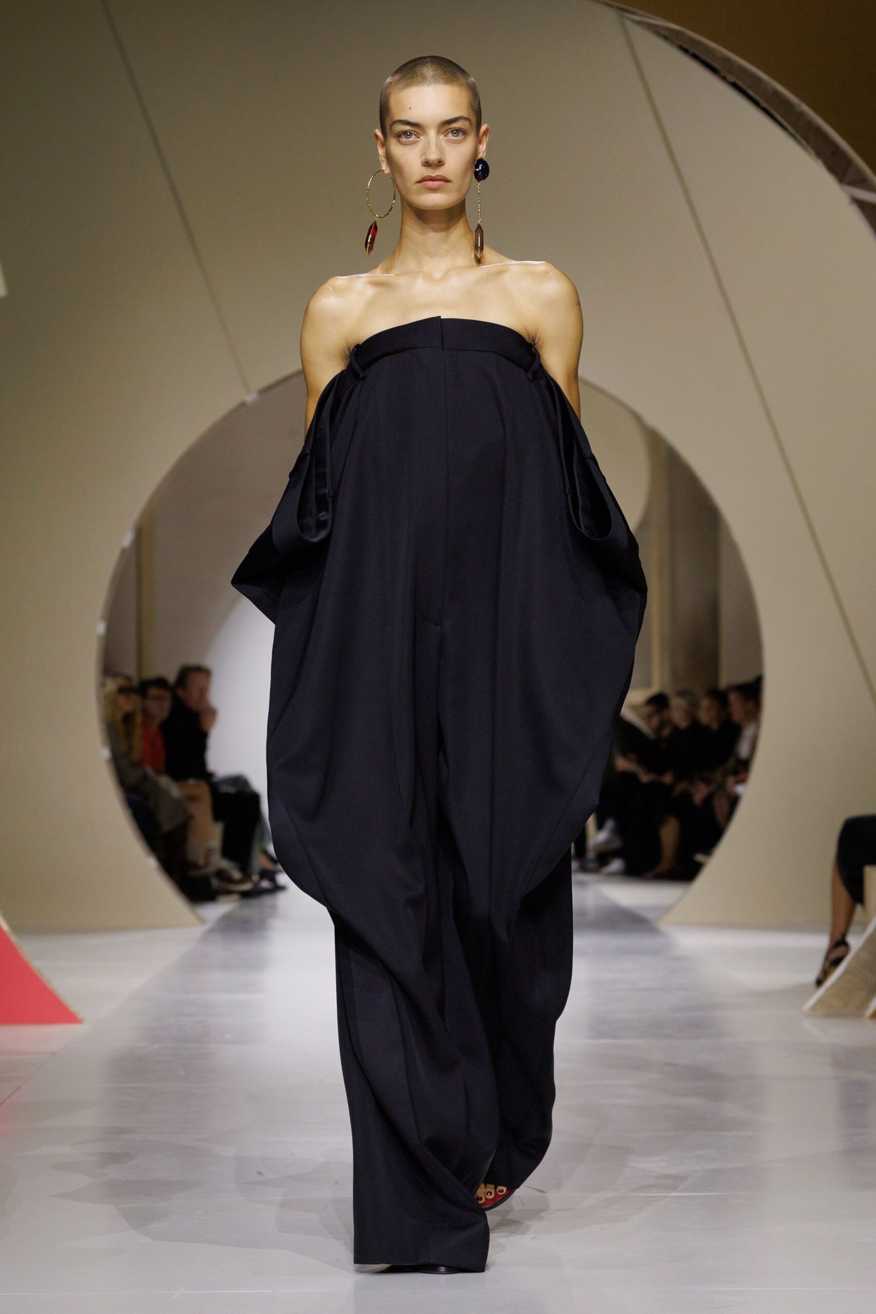 strapless voluminous black jumpsuit