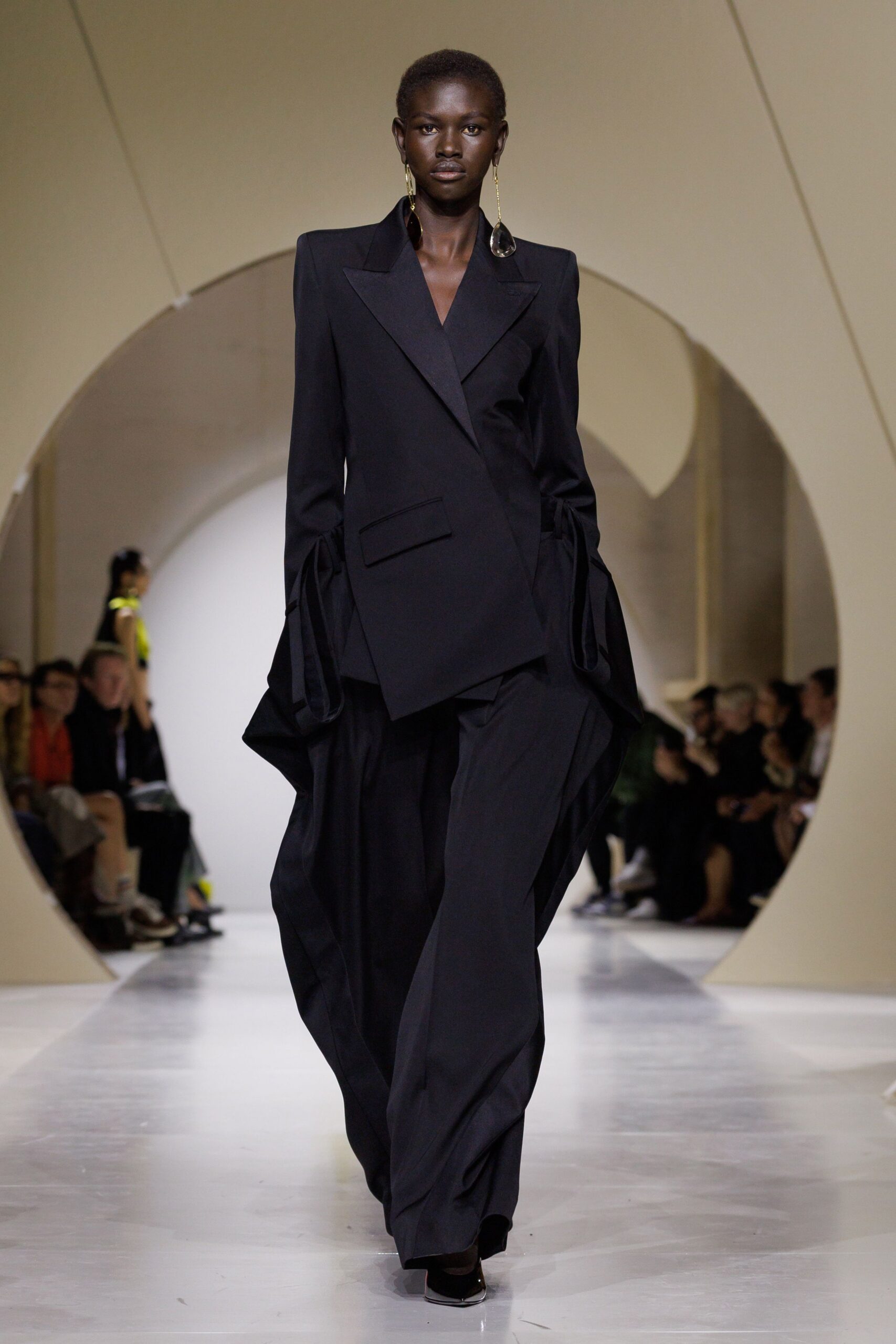 asymmetric black wrap blazer