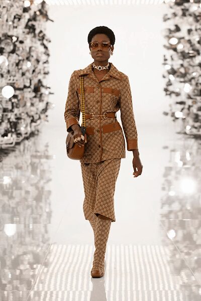 brown collared long-sleeve tailored animal-print belted jacket