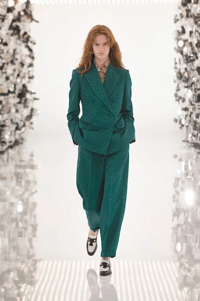teal jacquard long-sleeve collared tailored buttoned textured blazer