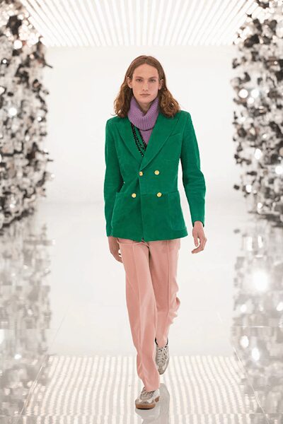 green velvet double-breasted long-sleeve tailored buttoned textured blazer
