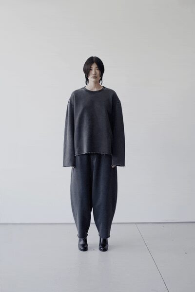 gray knit long-sleeve collared oversized textured sweater
