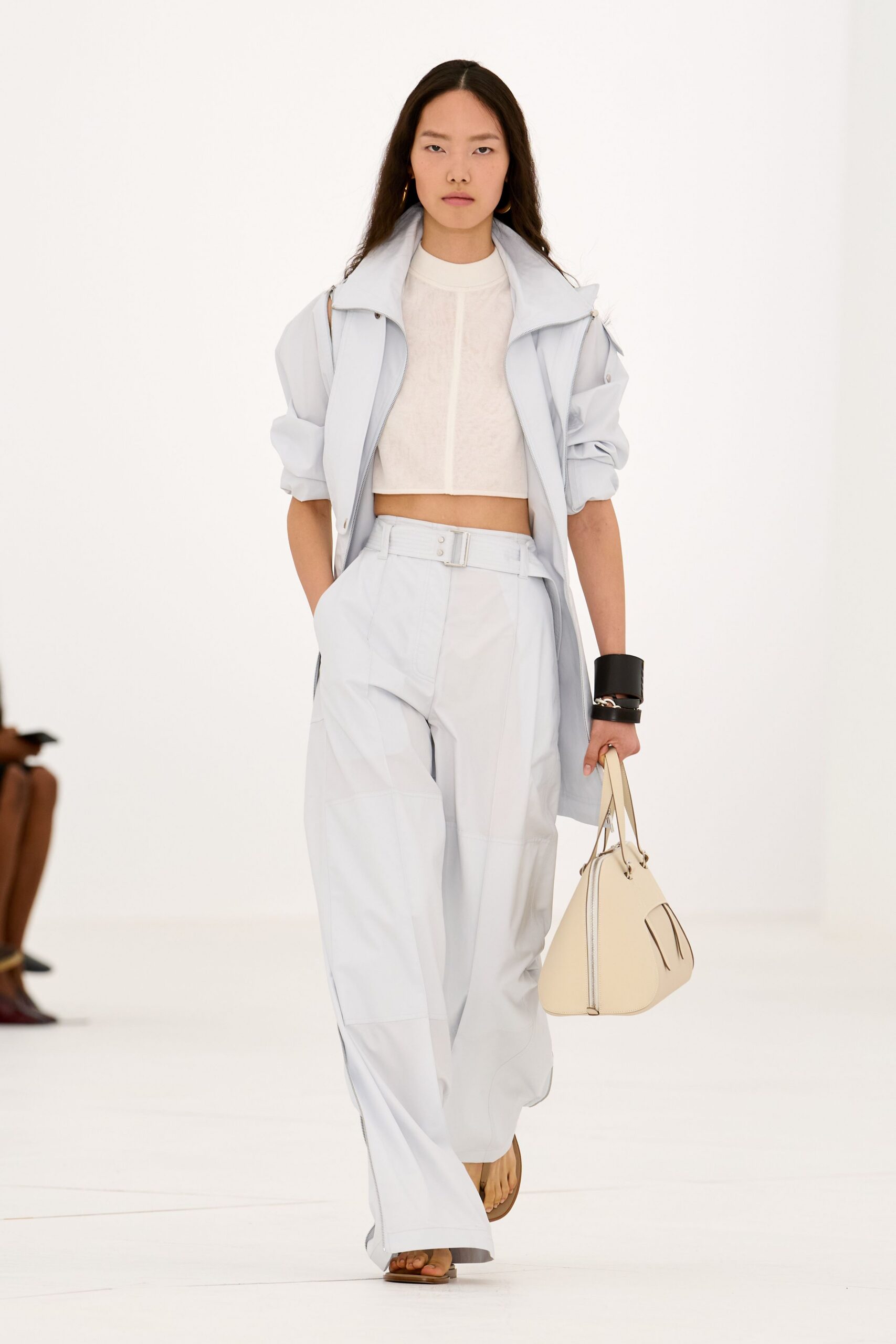 sheer cropped high-neck top