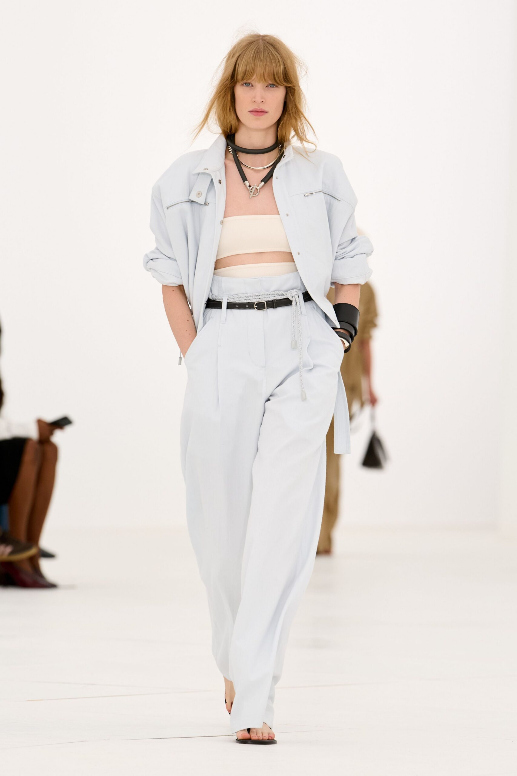 oversized pale blue shirt