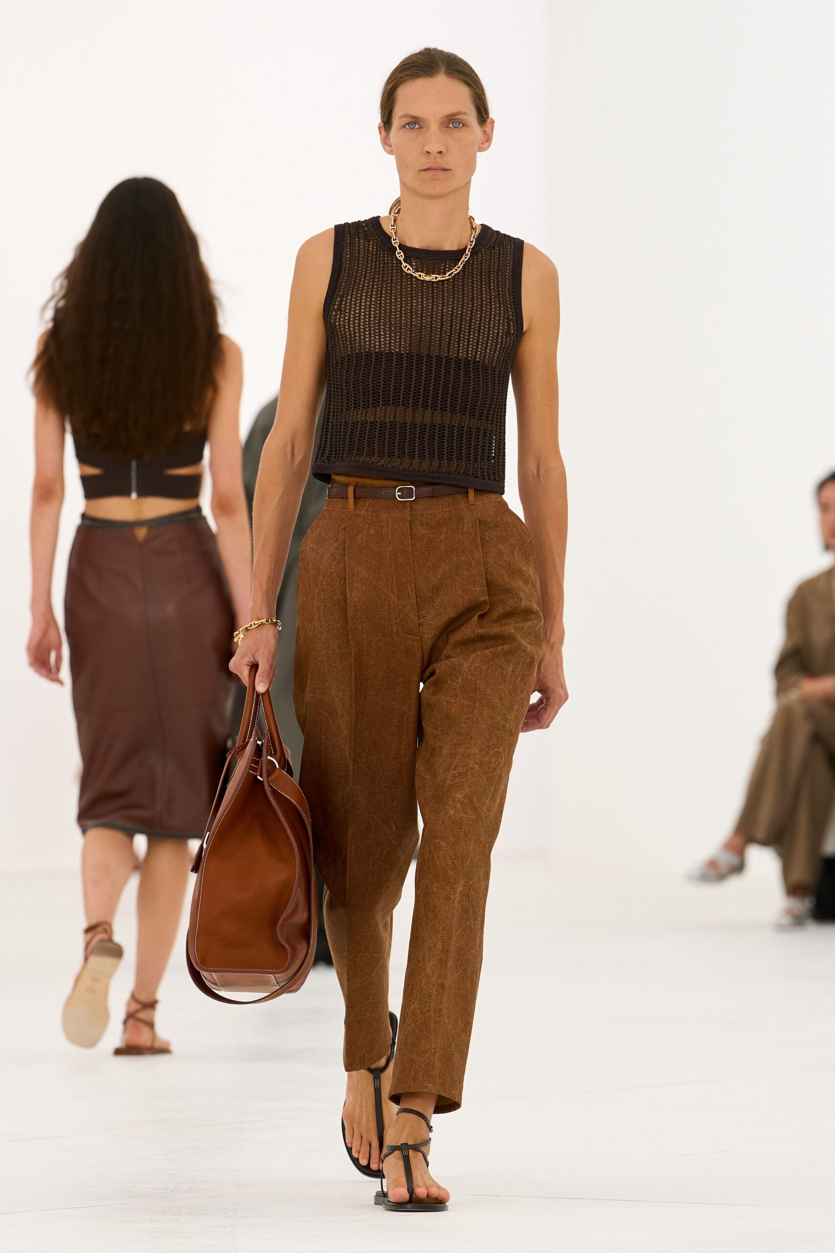 sheer knit sleeveless shell top
