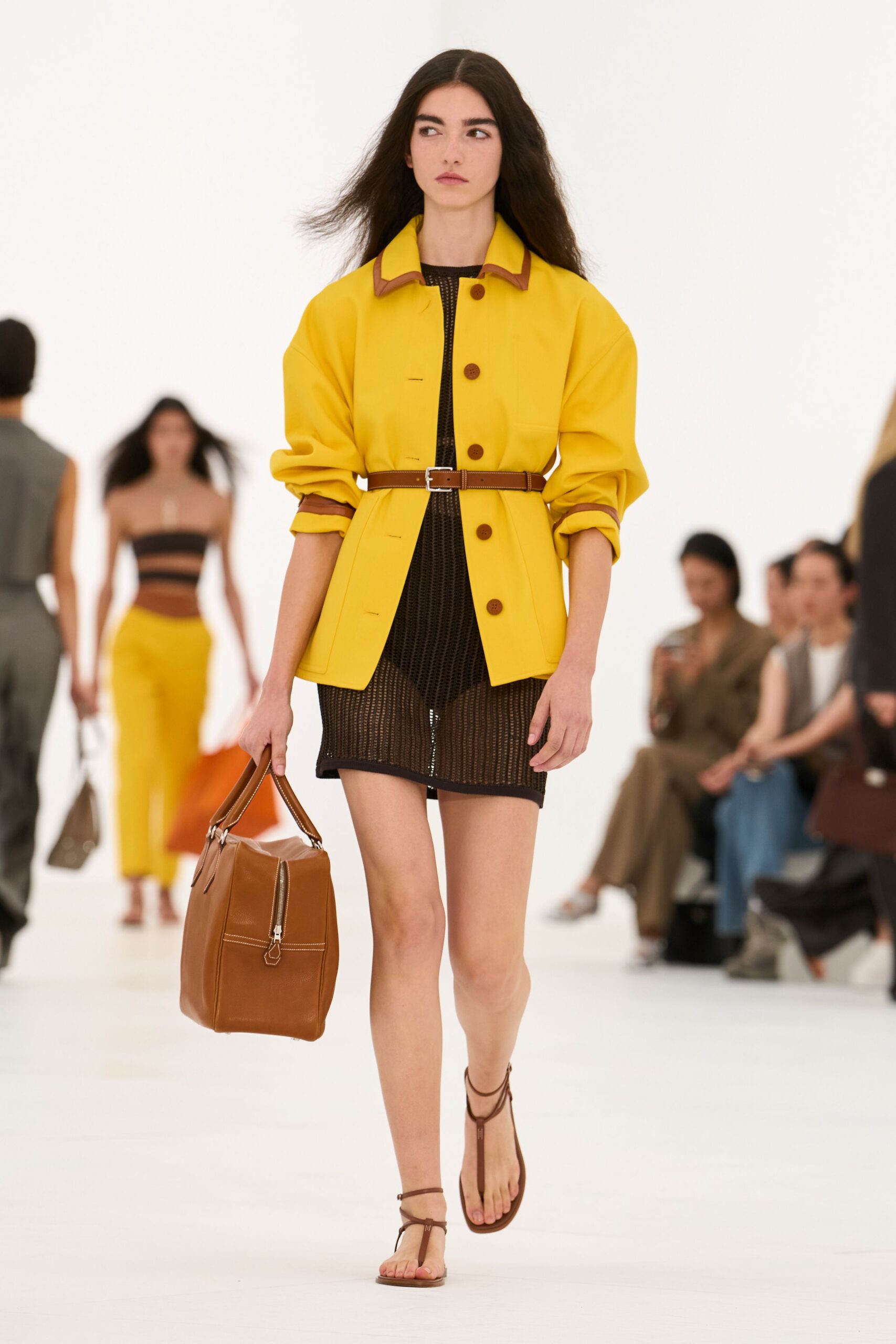 yellow belted jacket