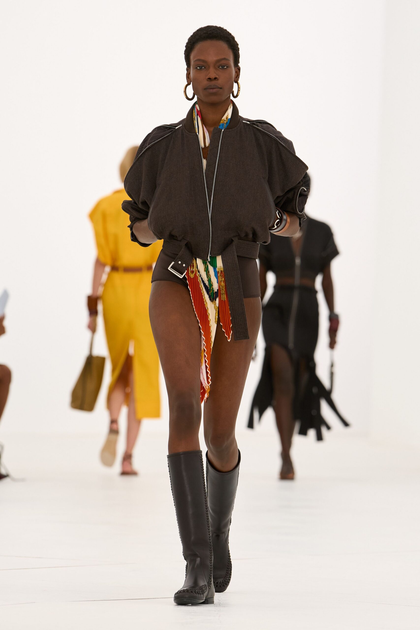 oversized belted bomber jacket