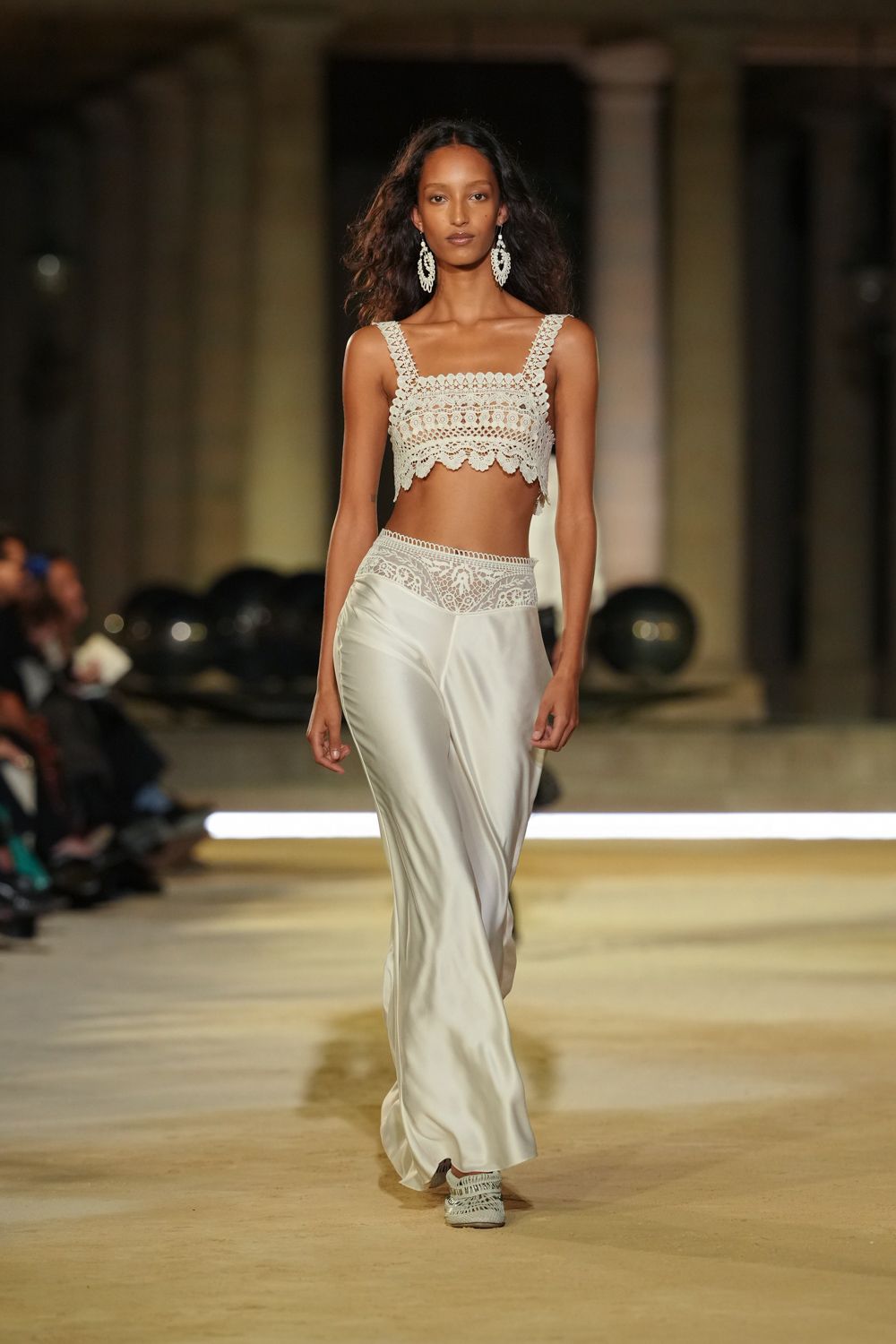 ivory lace crop top