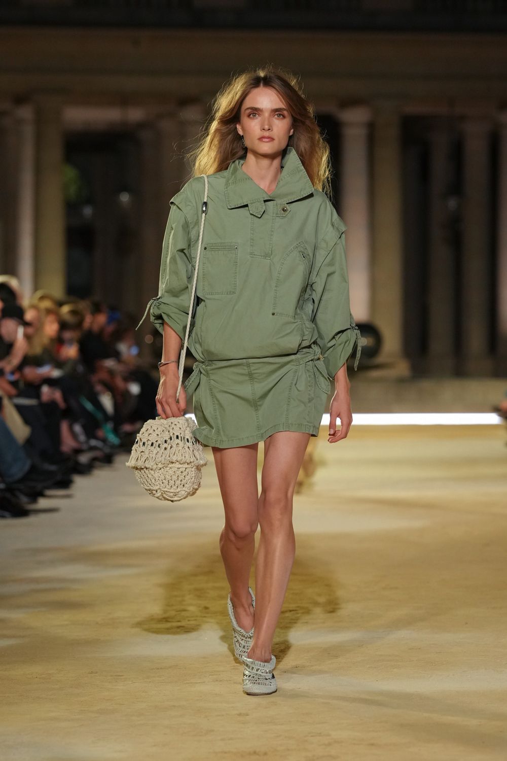 sage utility mini dress