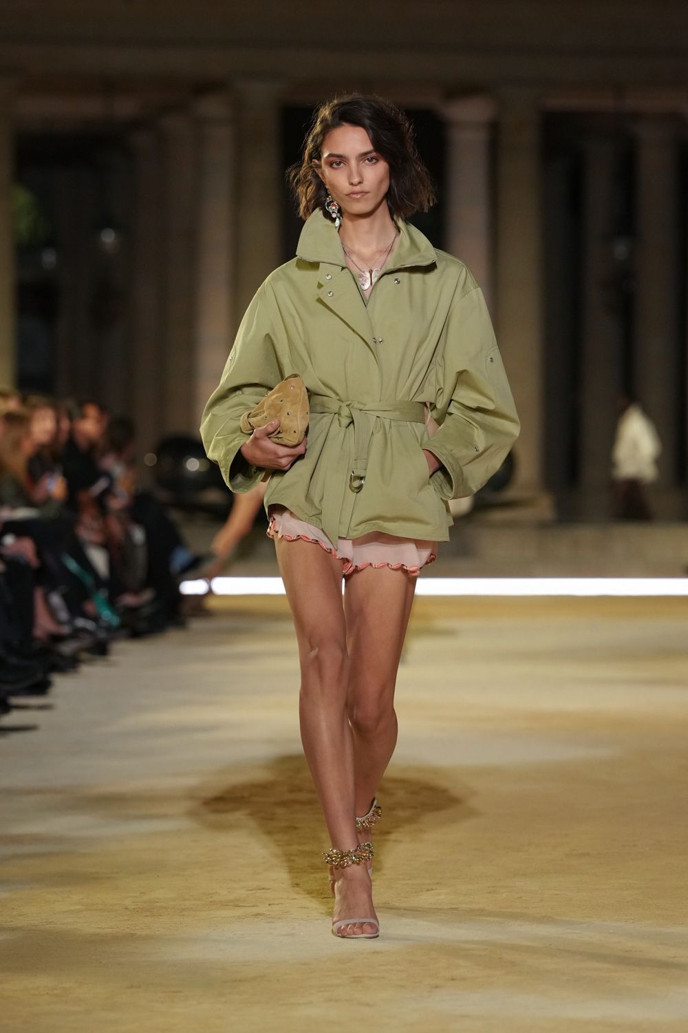 belted oversized safari jacket