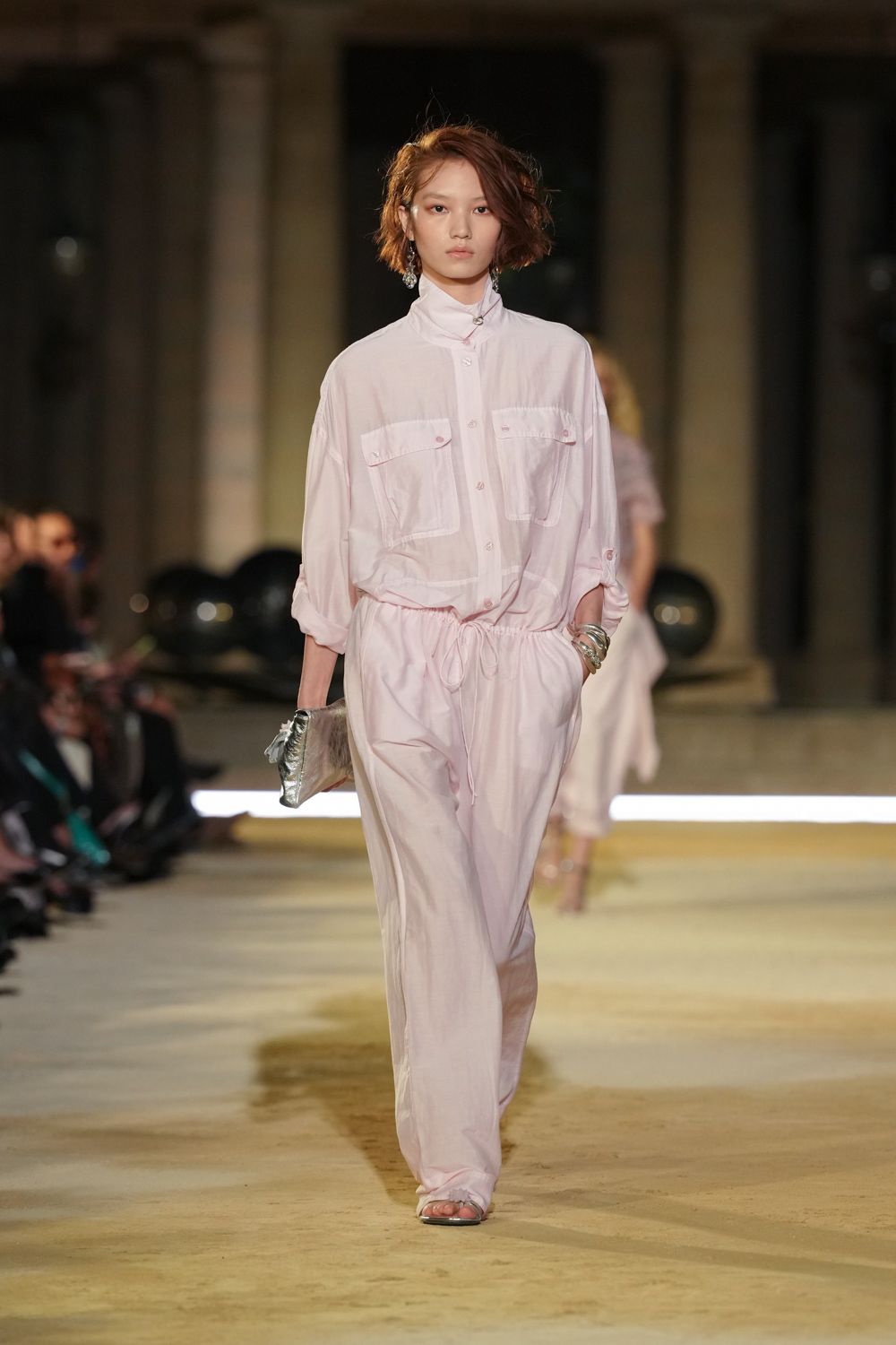pale pink utility jumpsuit
