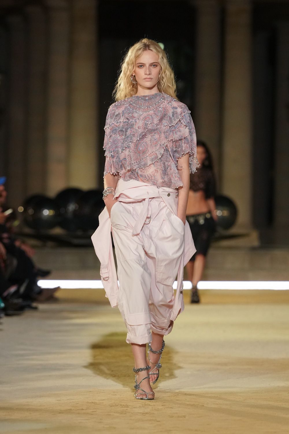 ruffled paisley chiffon blouse