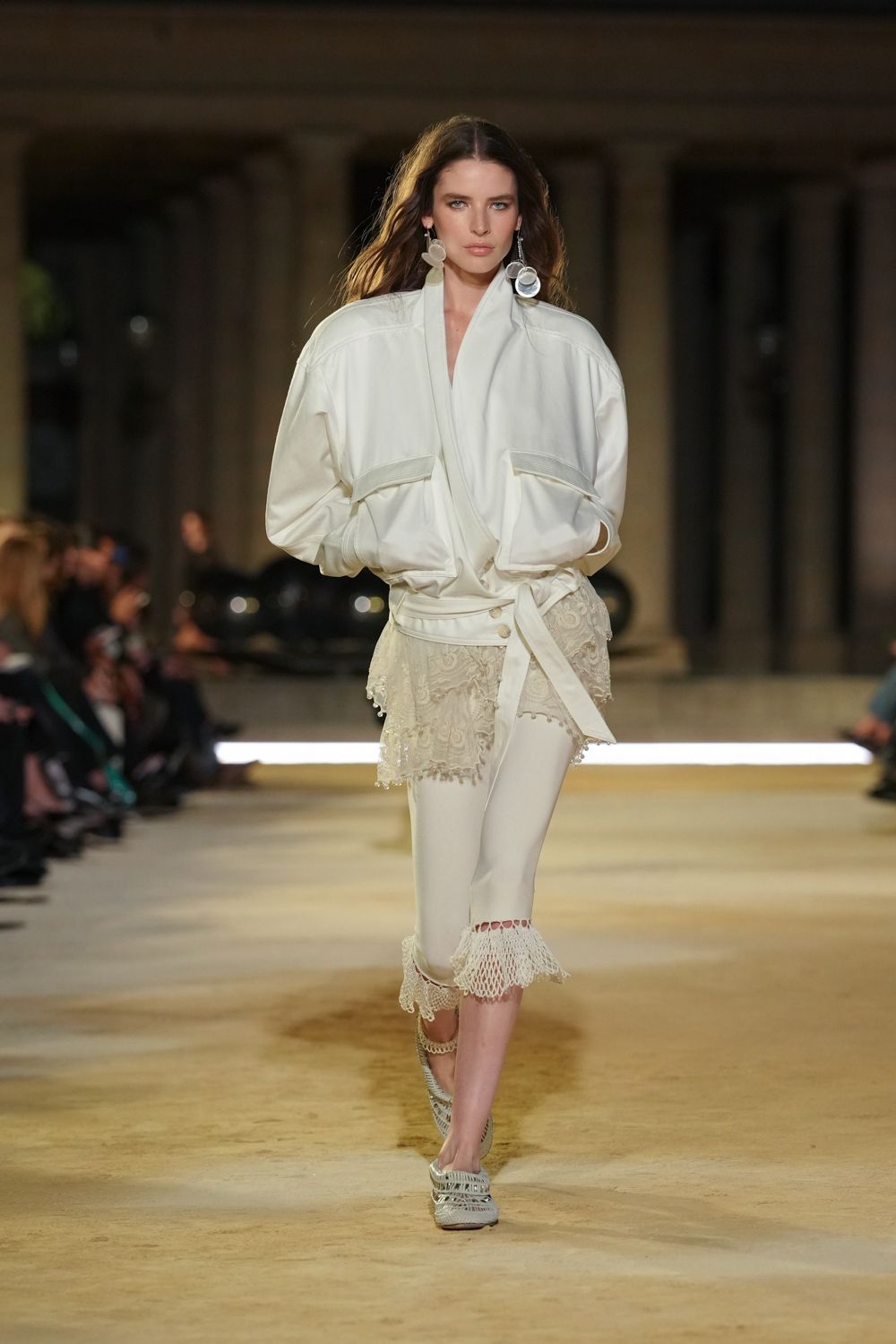 ivory kimono-wrap blouse
