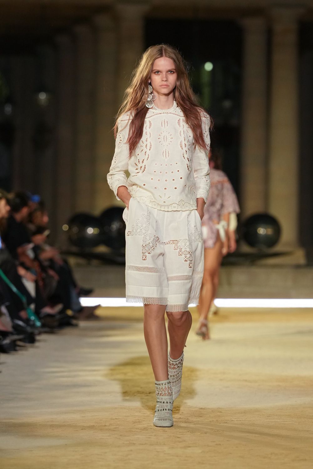 ivory broderie anglaise blouse and shorts