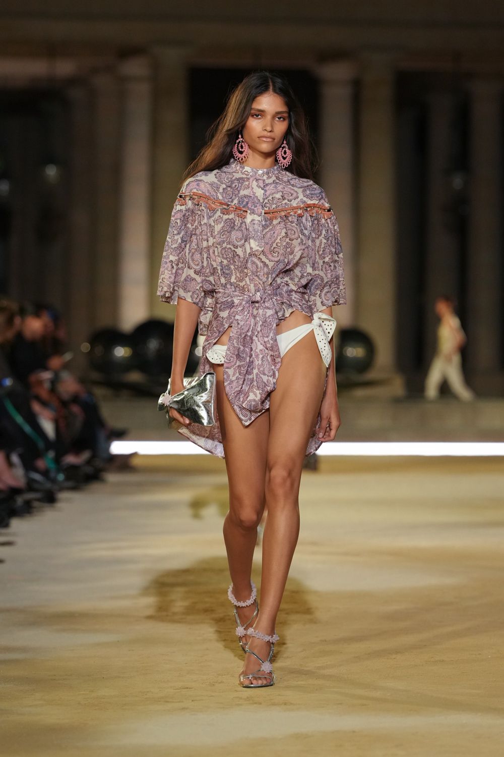 paisley chiffon beach cover-up dress