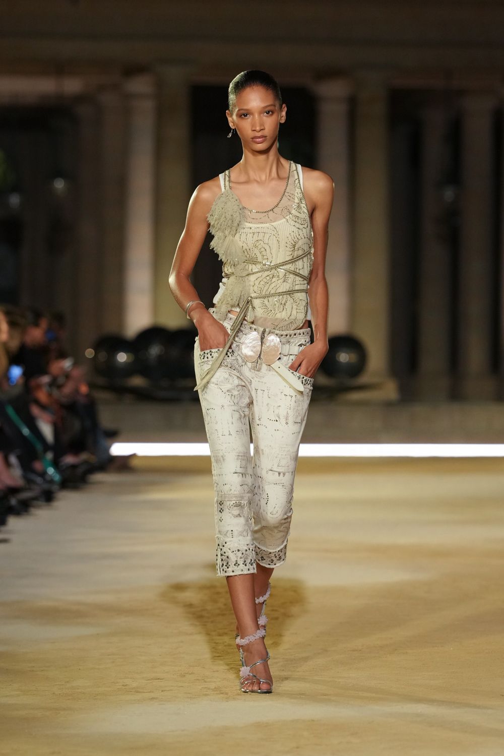 beaded appliqued tank top