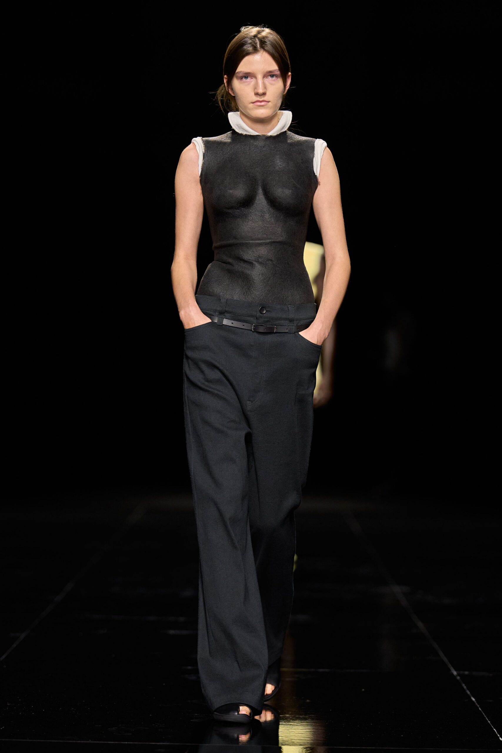 molded bust sleeveless black top