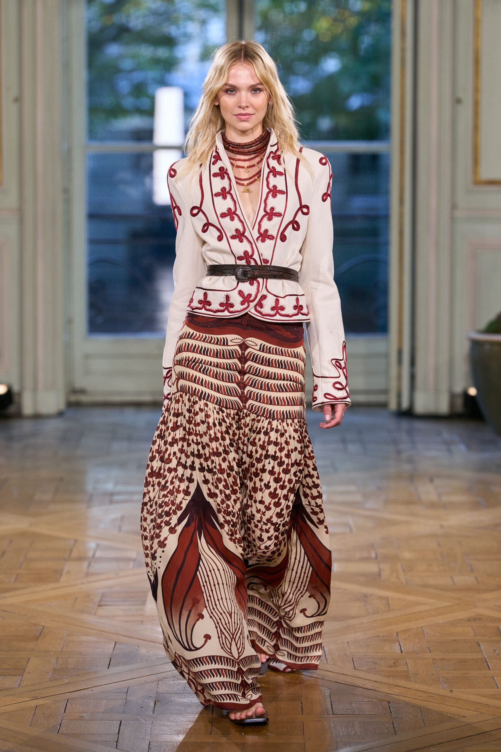 embroidered ivory cropped jacket