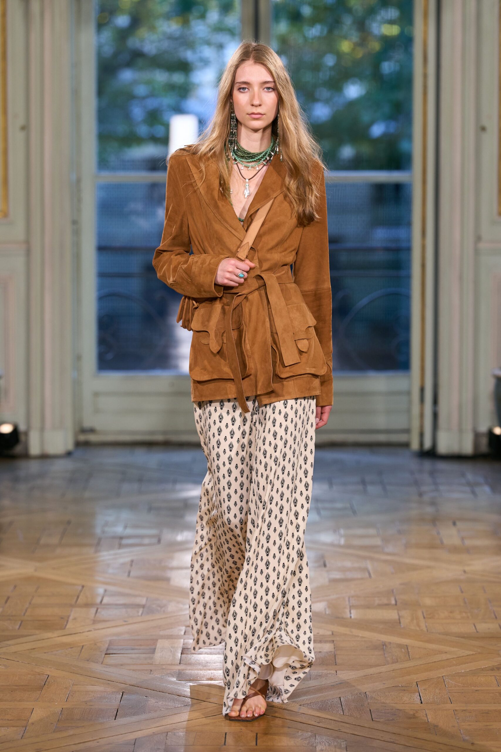 brown suede safari jacket